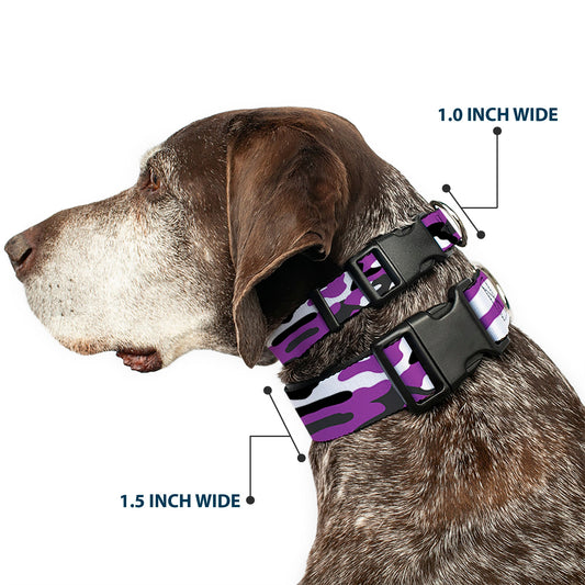 Plastic Clip Collar - Camo Purple/Black/Gray/White