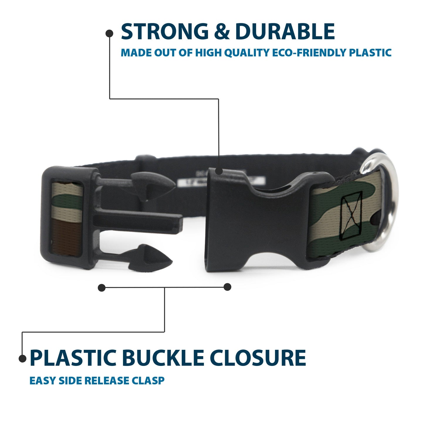 Plastic Clip Collar - Camo Olive3