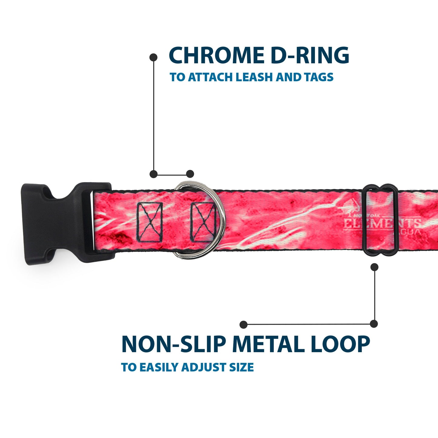 Plastic Clip Collar - Mossy Oak Elements Anemone Agua Camo Pink