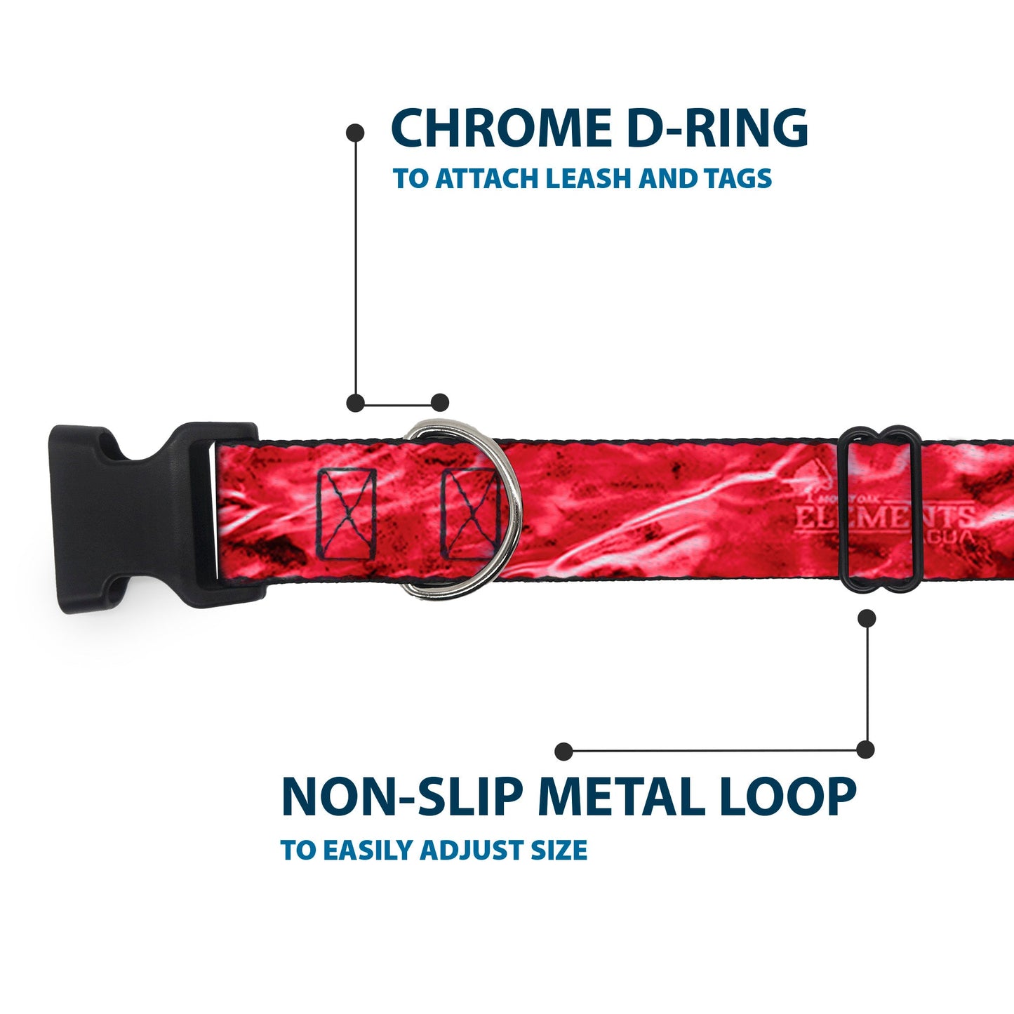 Plastic Clip Collar - Mossy Oak Elements Crimson Agua Camo Red