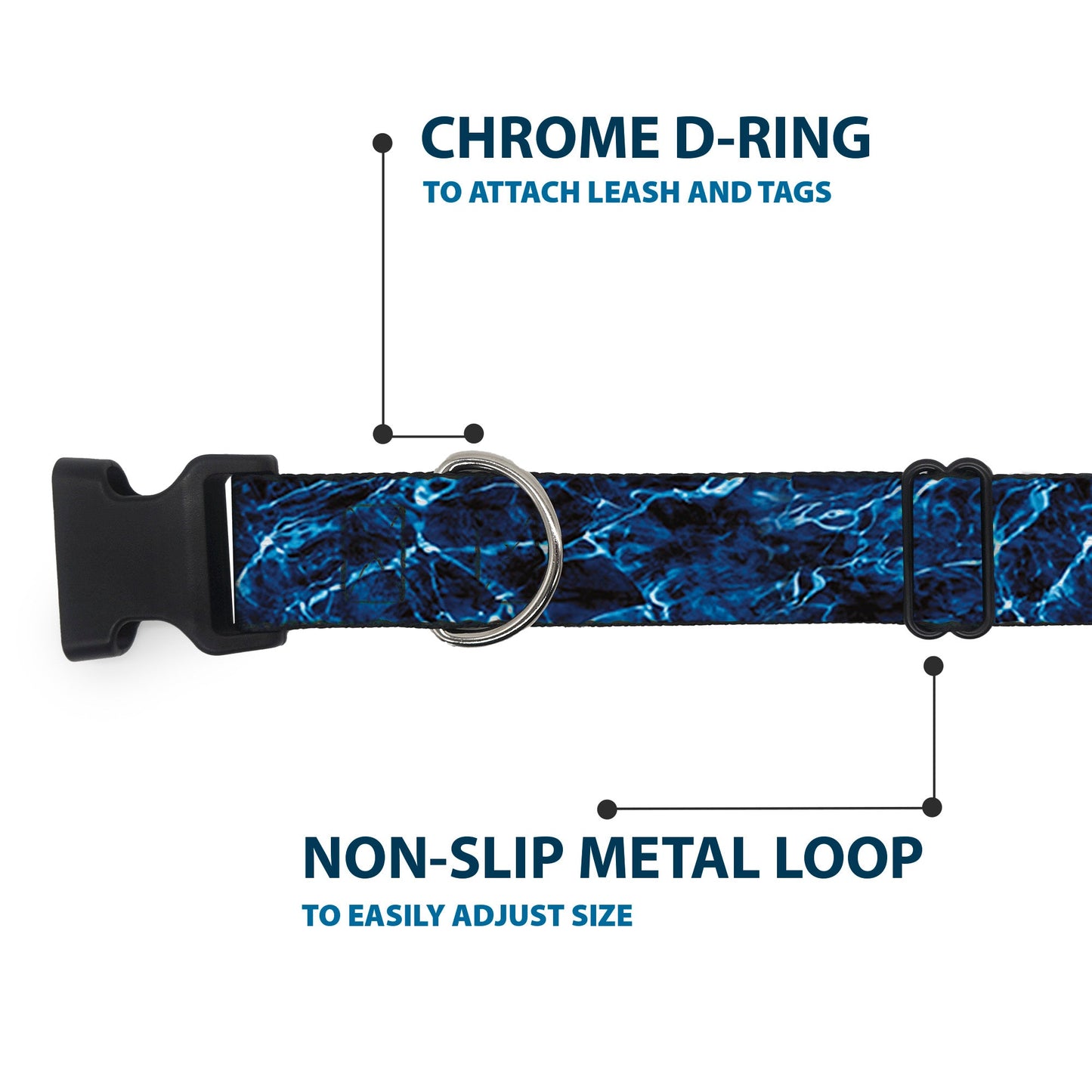 Plastic Clip Collar - Mossy Oak Elements Marlin Agua Camo Blue