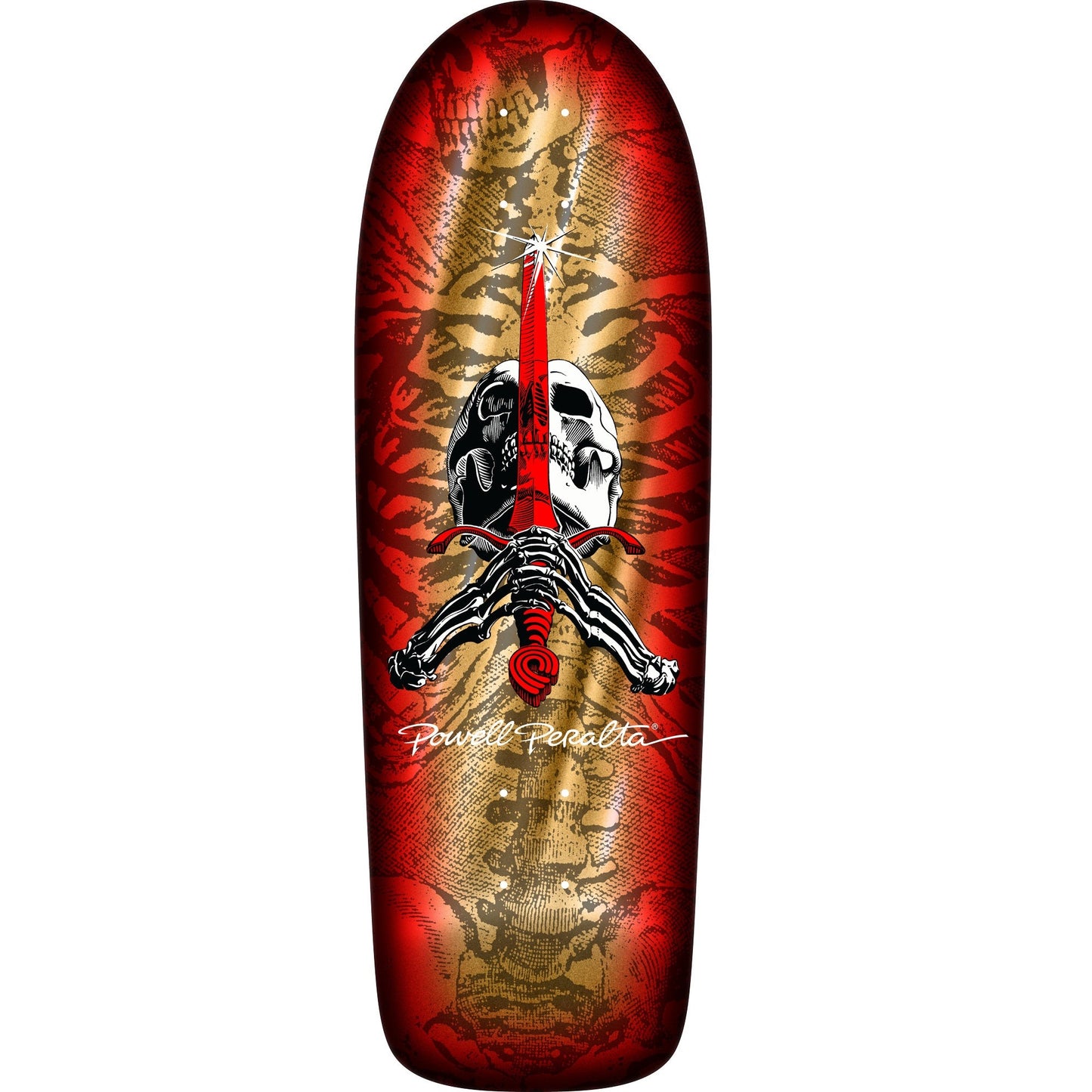 Powell Peralta OG Skull & Sword  Reissue Deck - 10″ Gold Foil