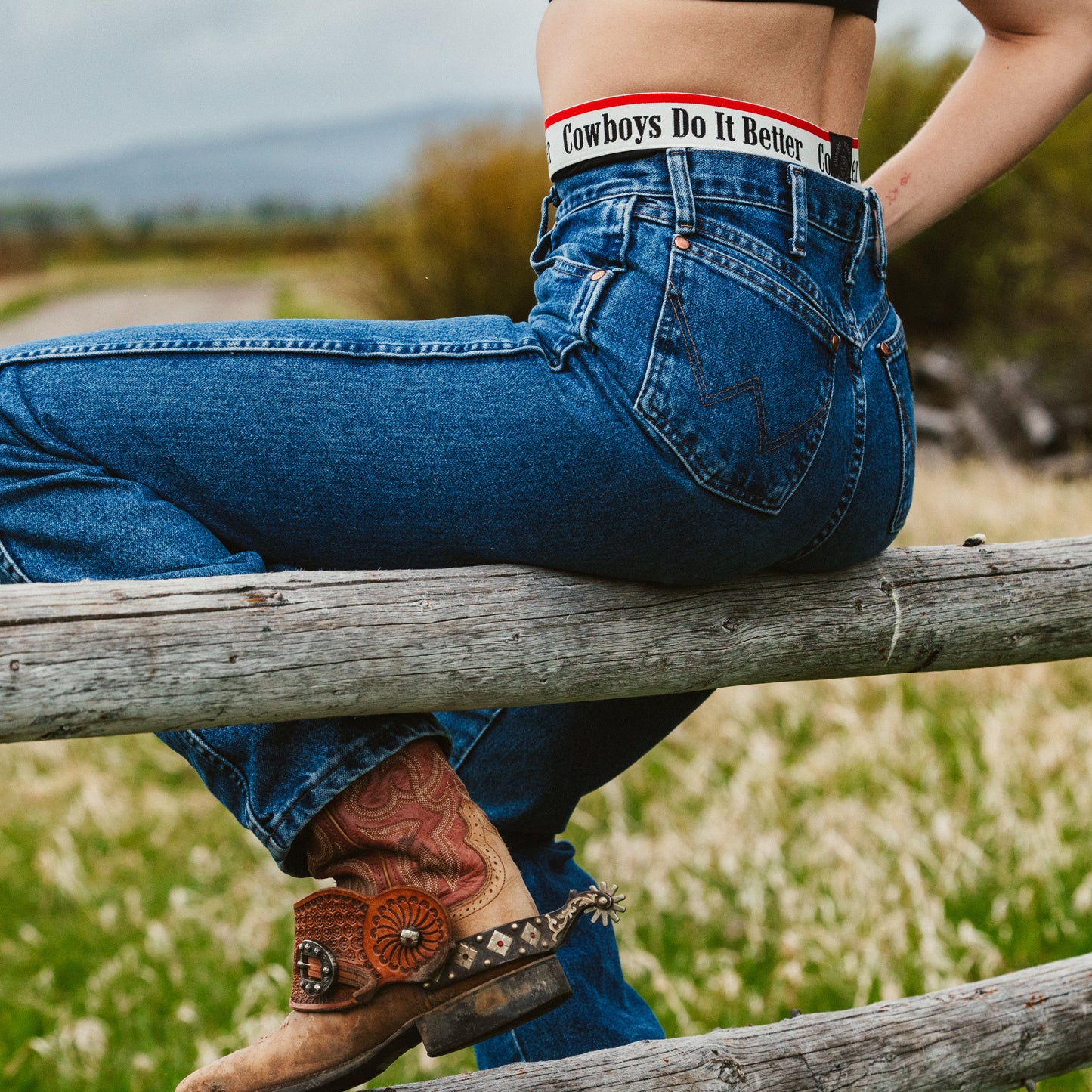 The Cowboys Do It Better | Black Shinesty x Diamond Cross Ranch Thong Underwear with Waistband
