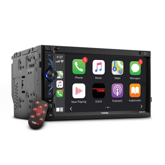 6.9" Touchscreen Mechless Double-DIN Headunit with Bluetooth, USB, Mirror Link & Car Play