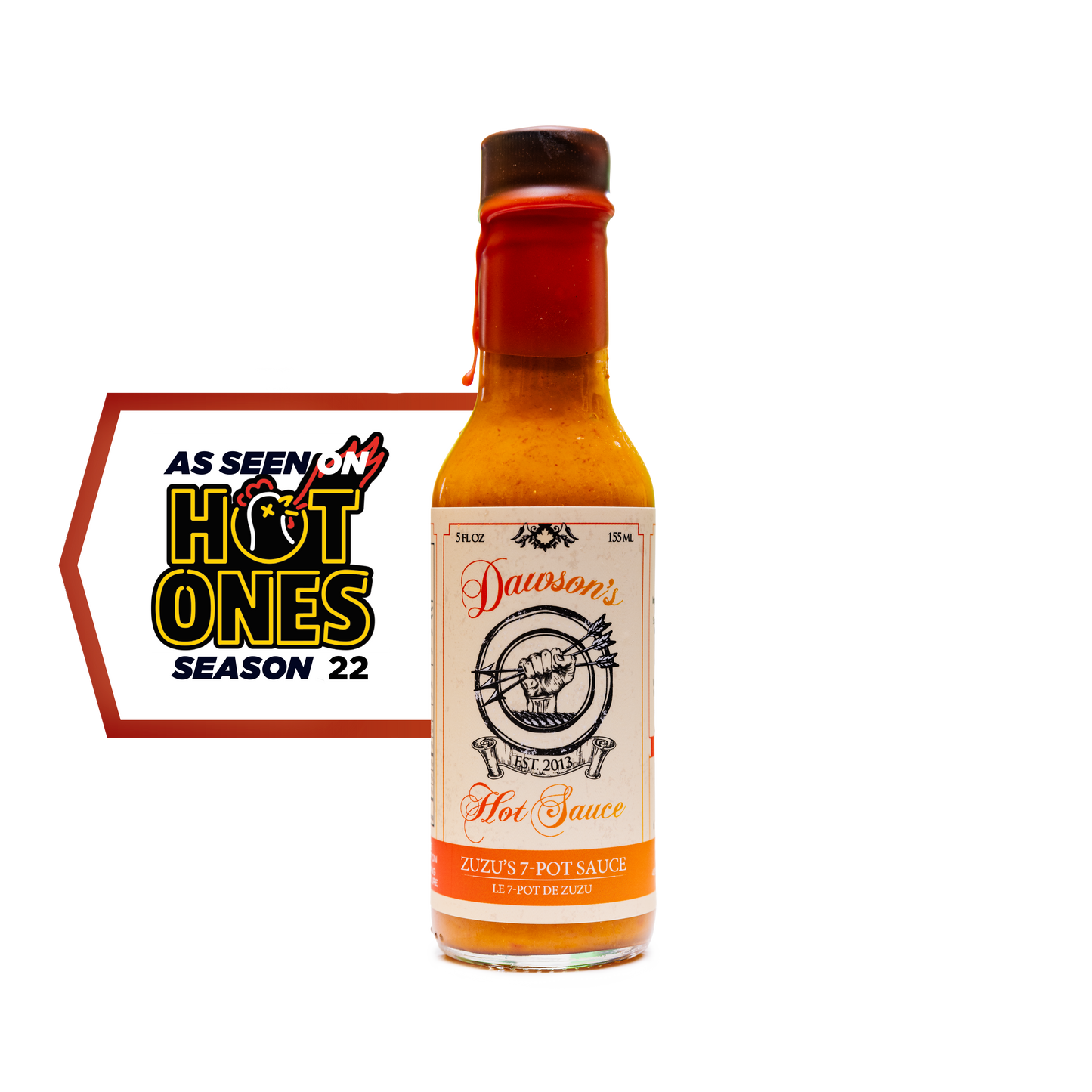 Dawson's Zuzu's 7-Pot Hot Sauce | Hot Ones Season 22 Sauce #9, 5 oz - BEST BUY:  Best By 9/25/26