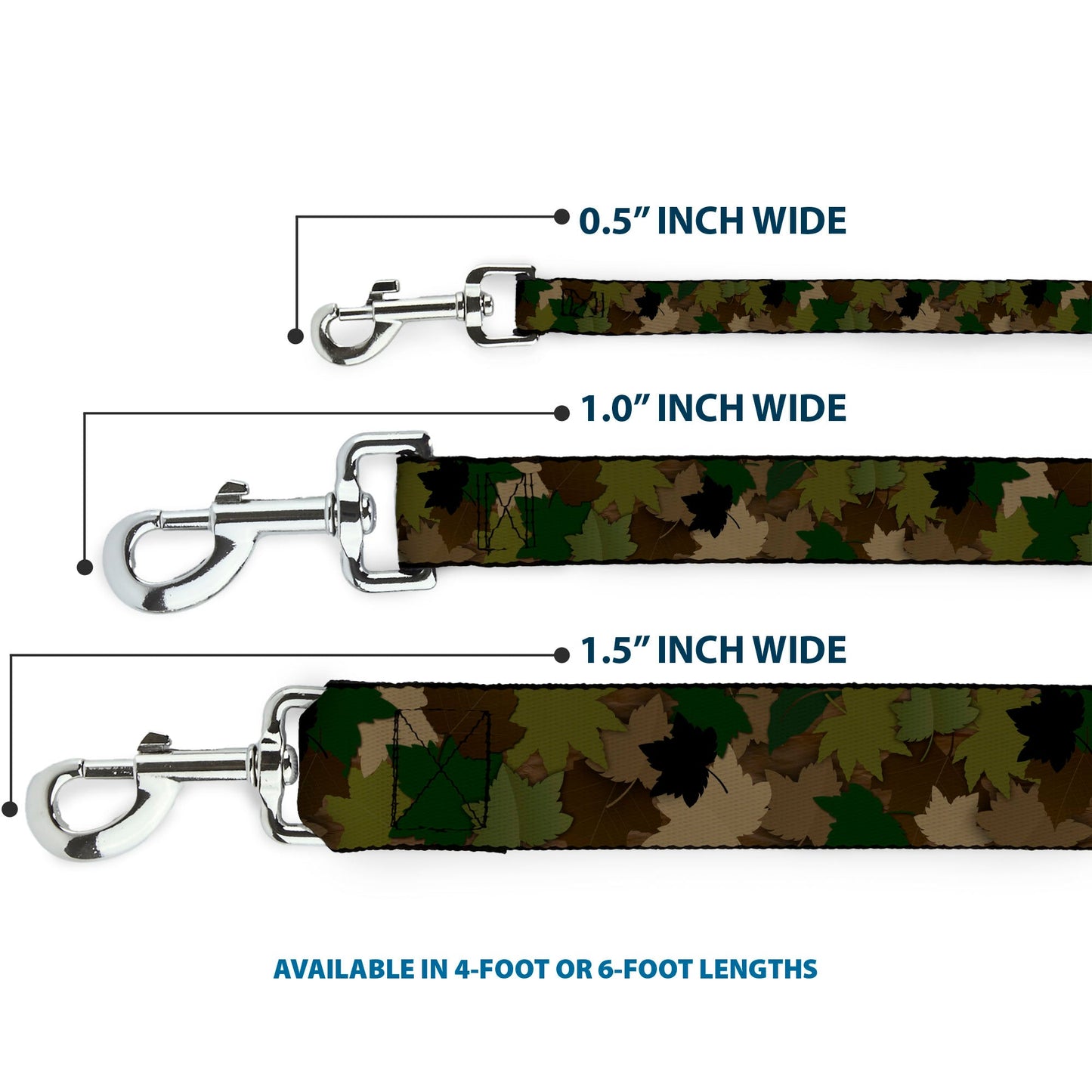 Dog Leash - Leaf Camo Browns/Greens/Black