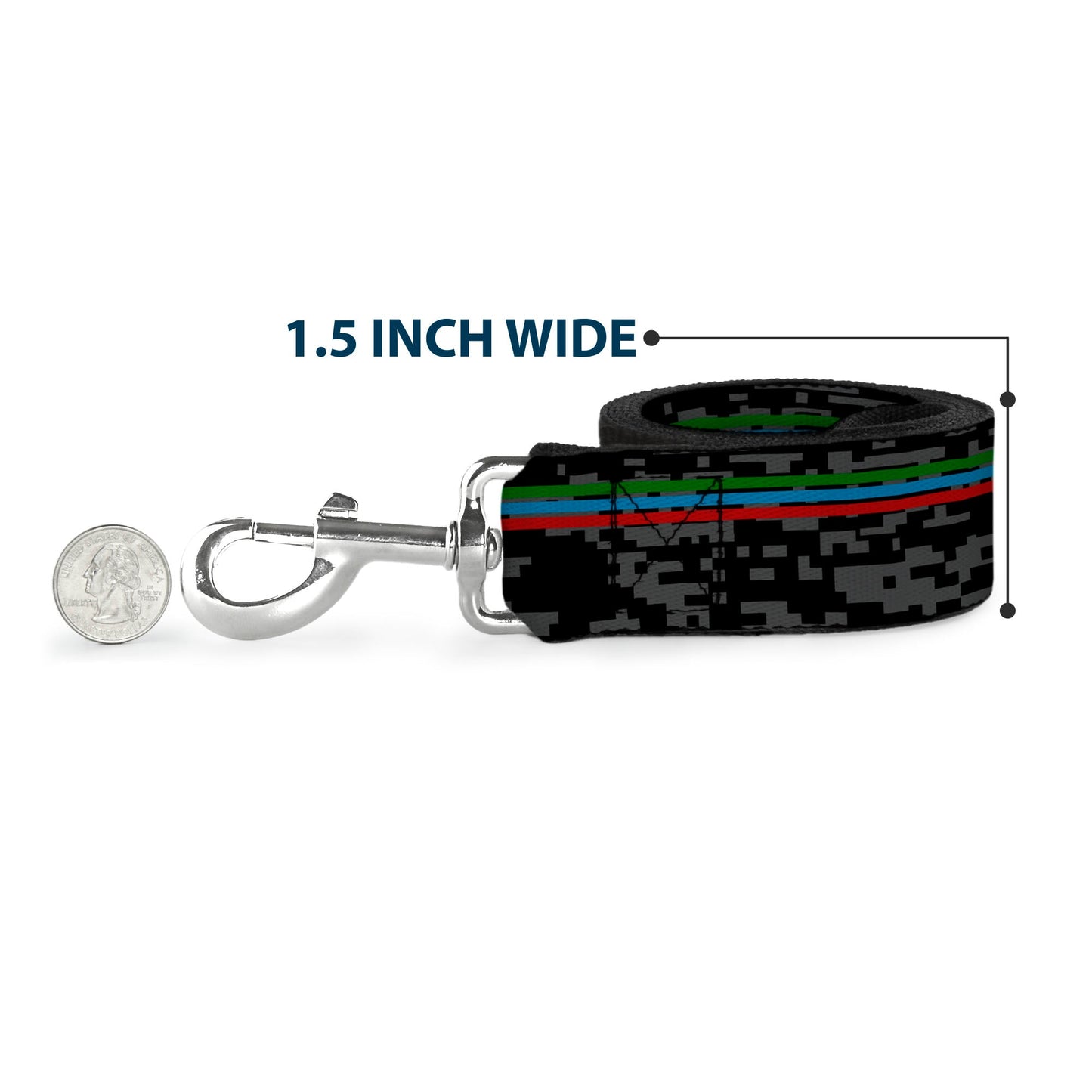 Dog Leash - Racing Stripes/Digital Camo Black/Gray/Green/Blue/Red