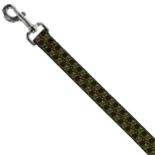 Dog Leash - Top Skulls Black/Camo Olive