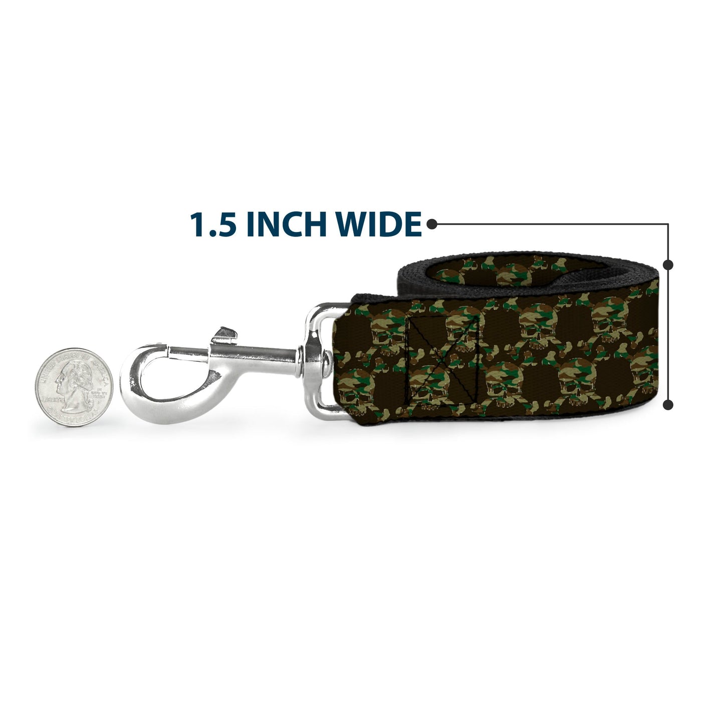 Dog Leash - Top Skulls Black/Camo Olive