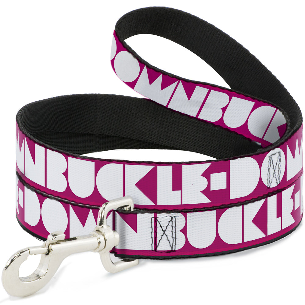 Dog Leash - BUCKLE-DOWN Shapes Hot Pink/White