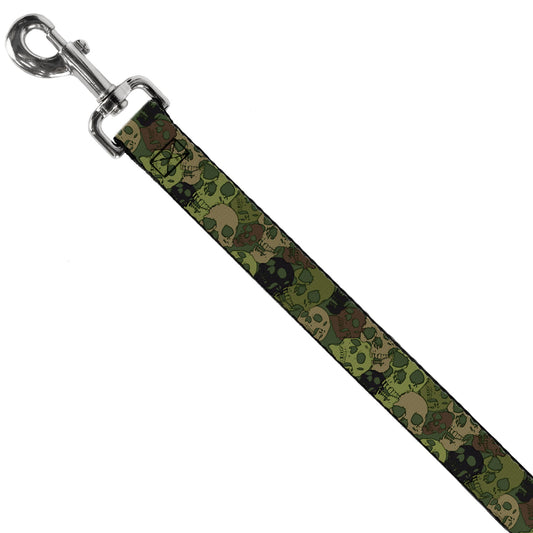 Dog Leash - Camo Olive Skull Yard