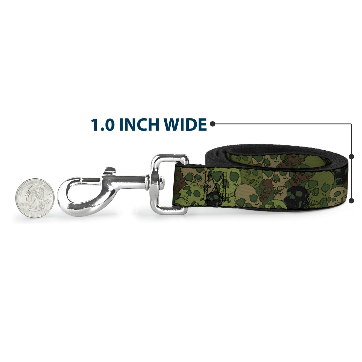 Dog Leash - Camo Olive Skull Yard
