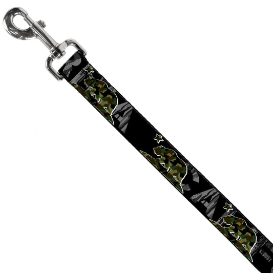 Dog Leash - CALIFORNIA/Flag Bear Black/Camo Gray/Camo Olive
