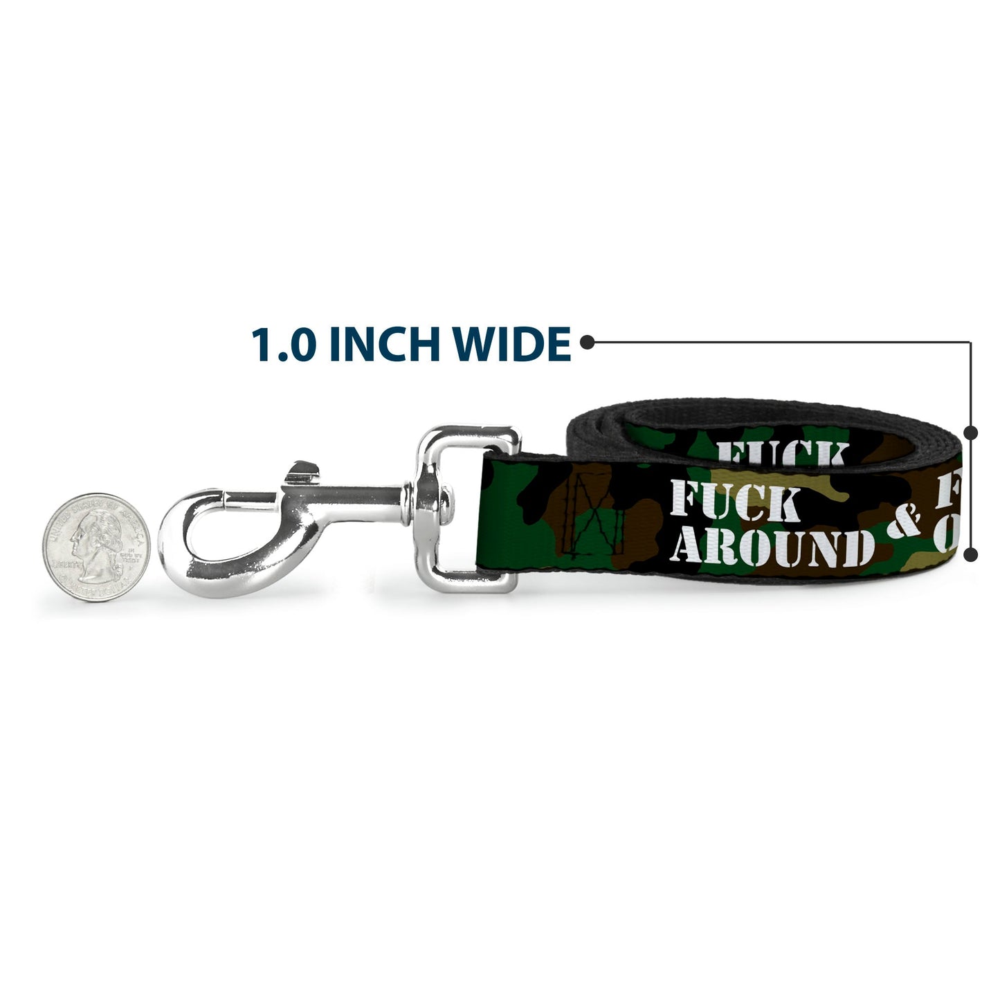 Dog Leash - FAFO FUCK AROUND & FIND OUT Stencil Camo/White