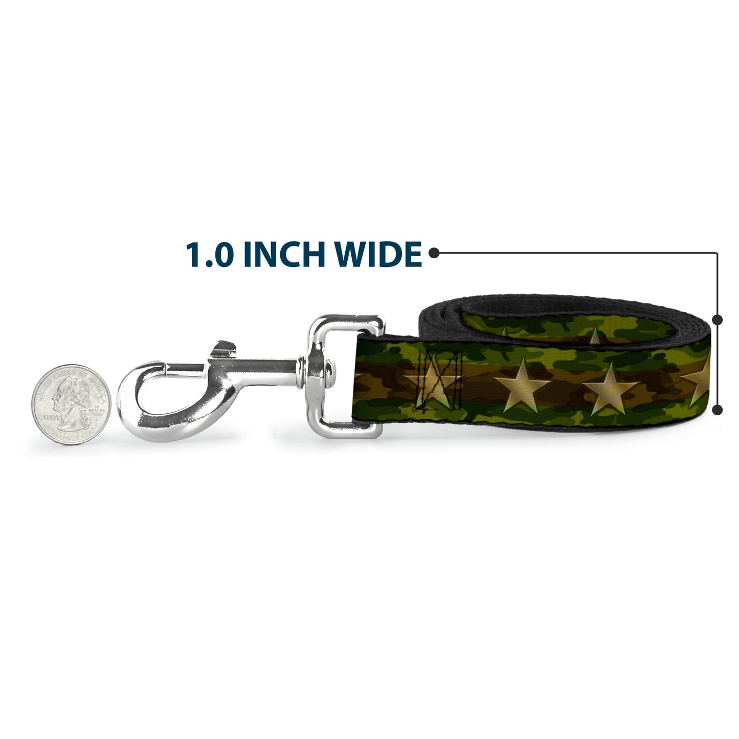 Dog Leash - Star Camo Olive/Gold