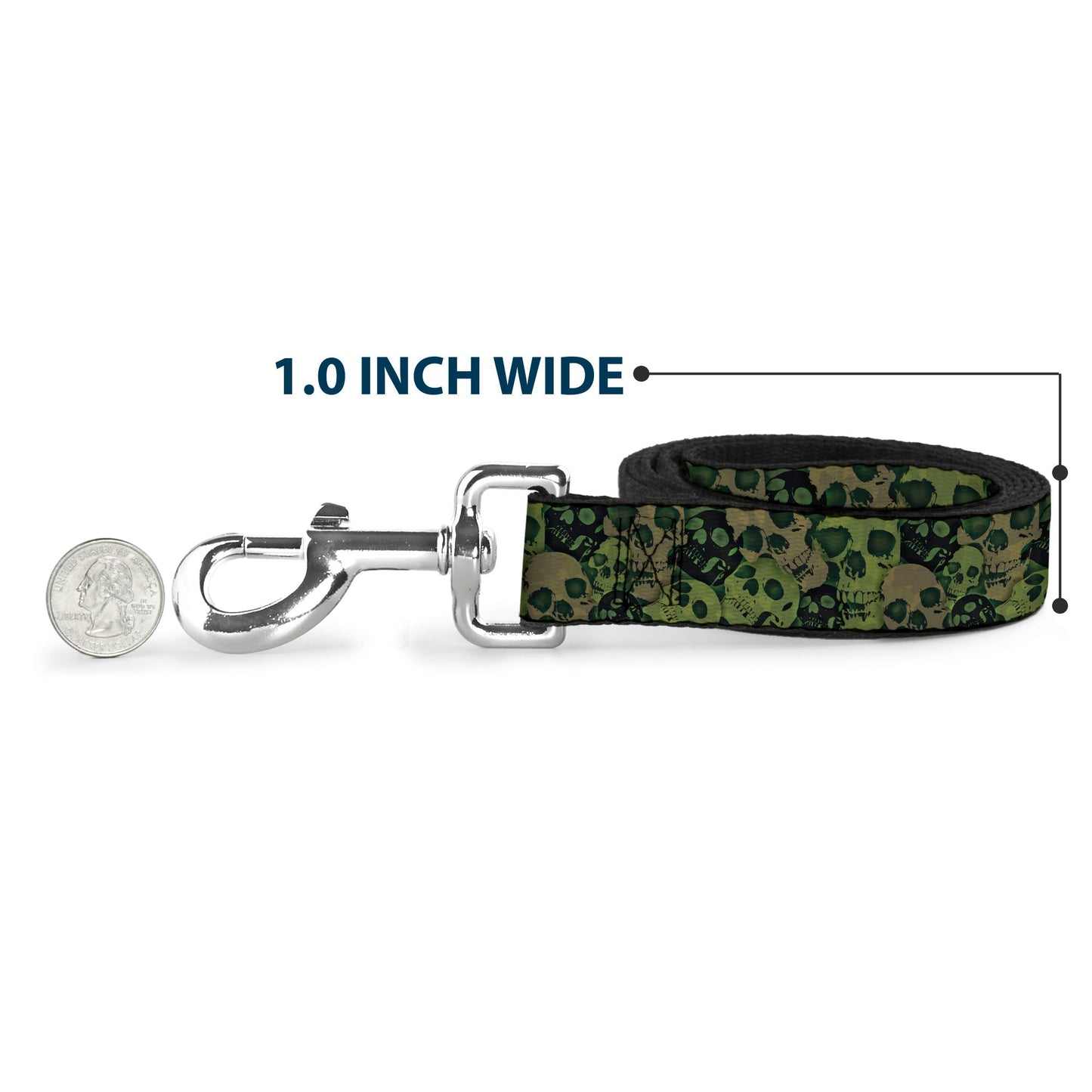 Dog Leash - Camo Olive/Black Skull Yard2