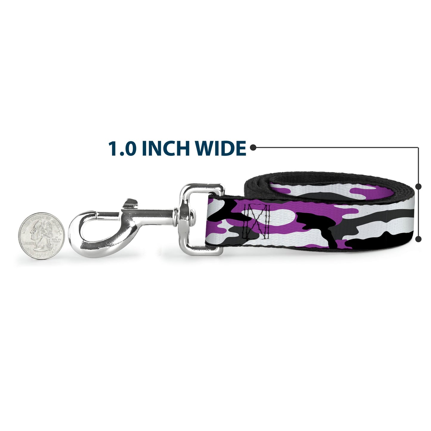 Dog Leash - Camo Purple/Black/Gray/White