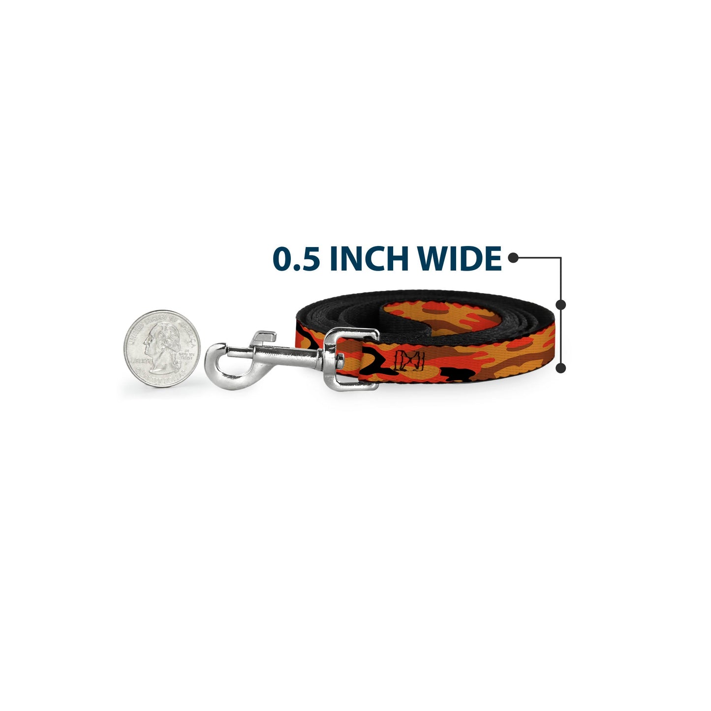 Dog Leash - Camo Oranges/Black