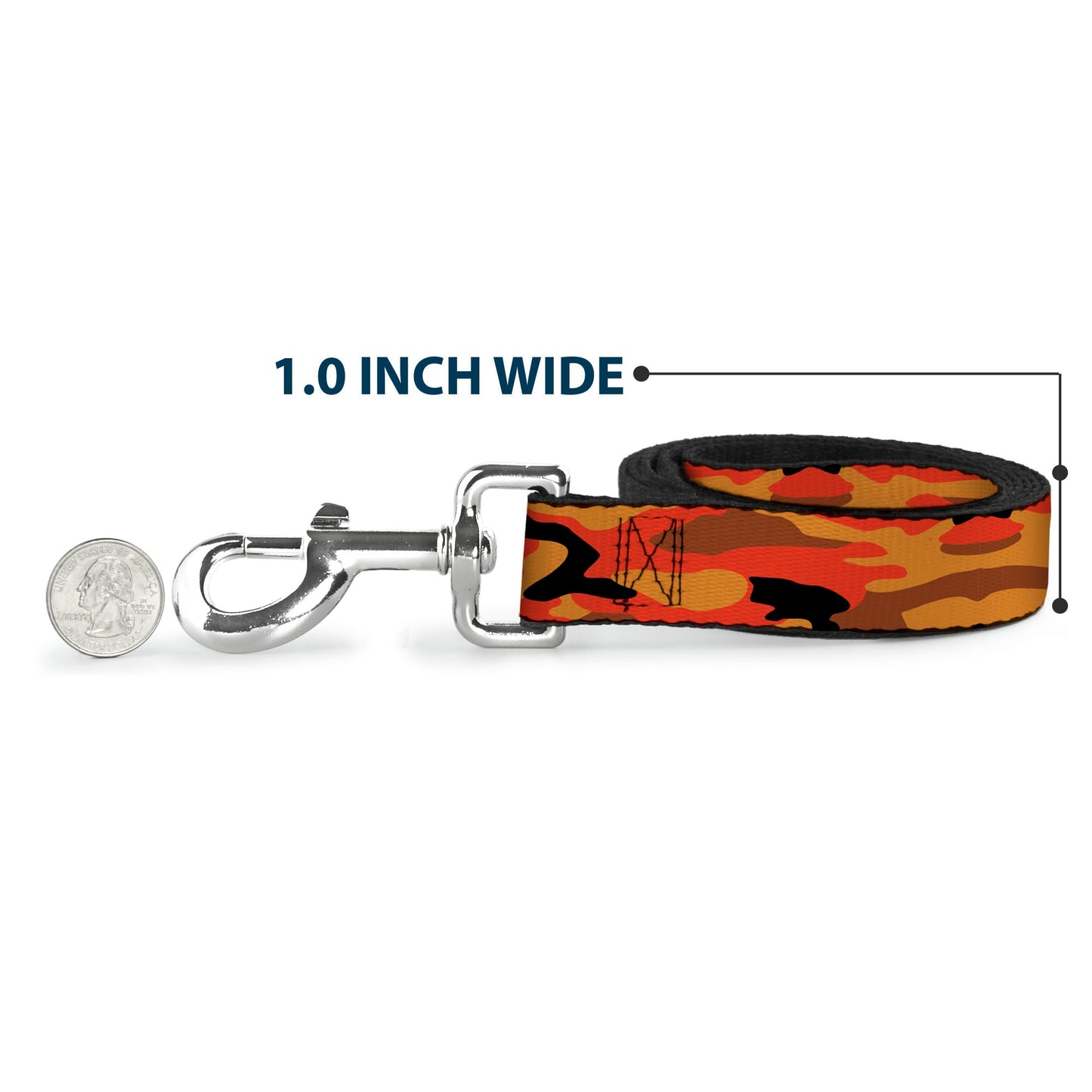Dog Leash - Camo Oranges/Black
