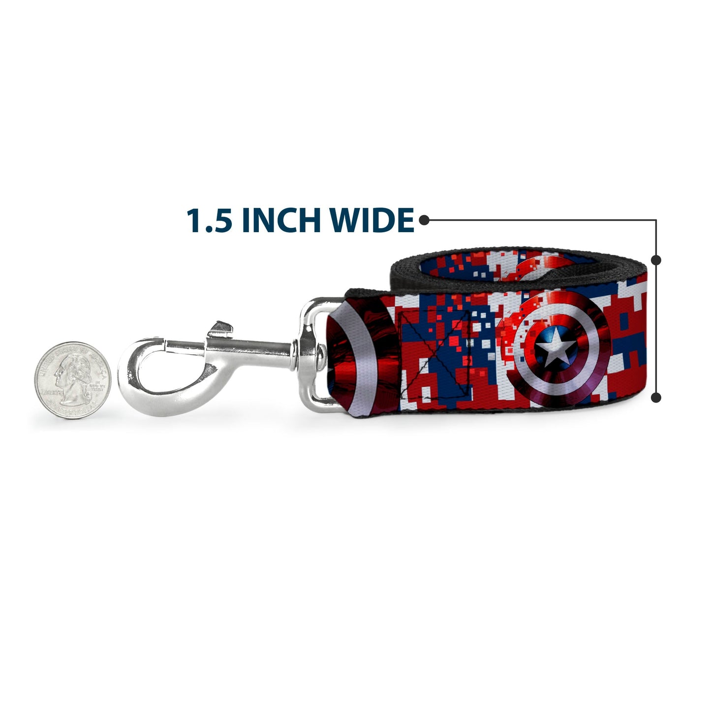 Dog Leash - Captain America Shield Digital Camo Blue/White/Red