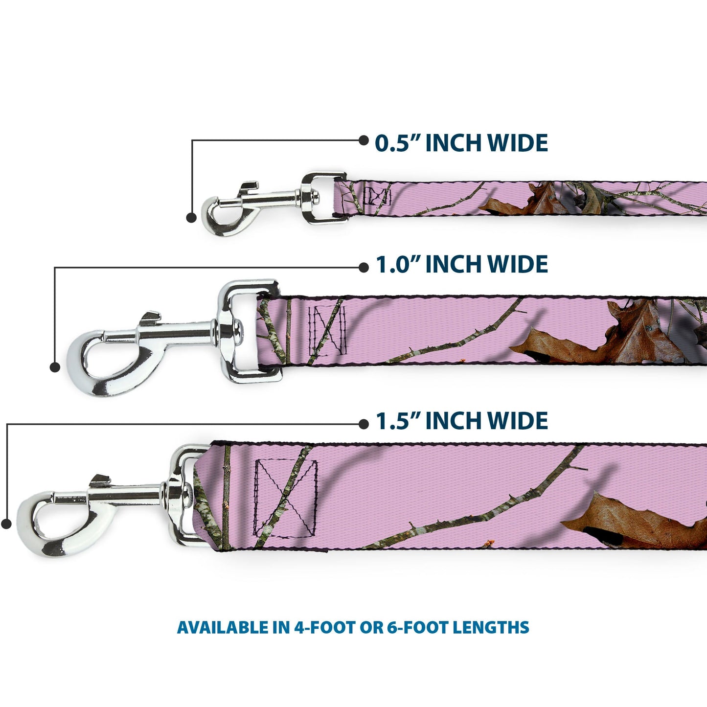 Dog Leash - Mossy Oak Country Roots Camo Baby Pink