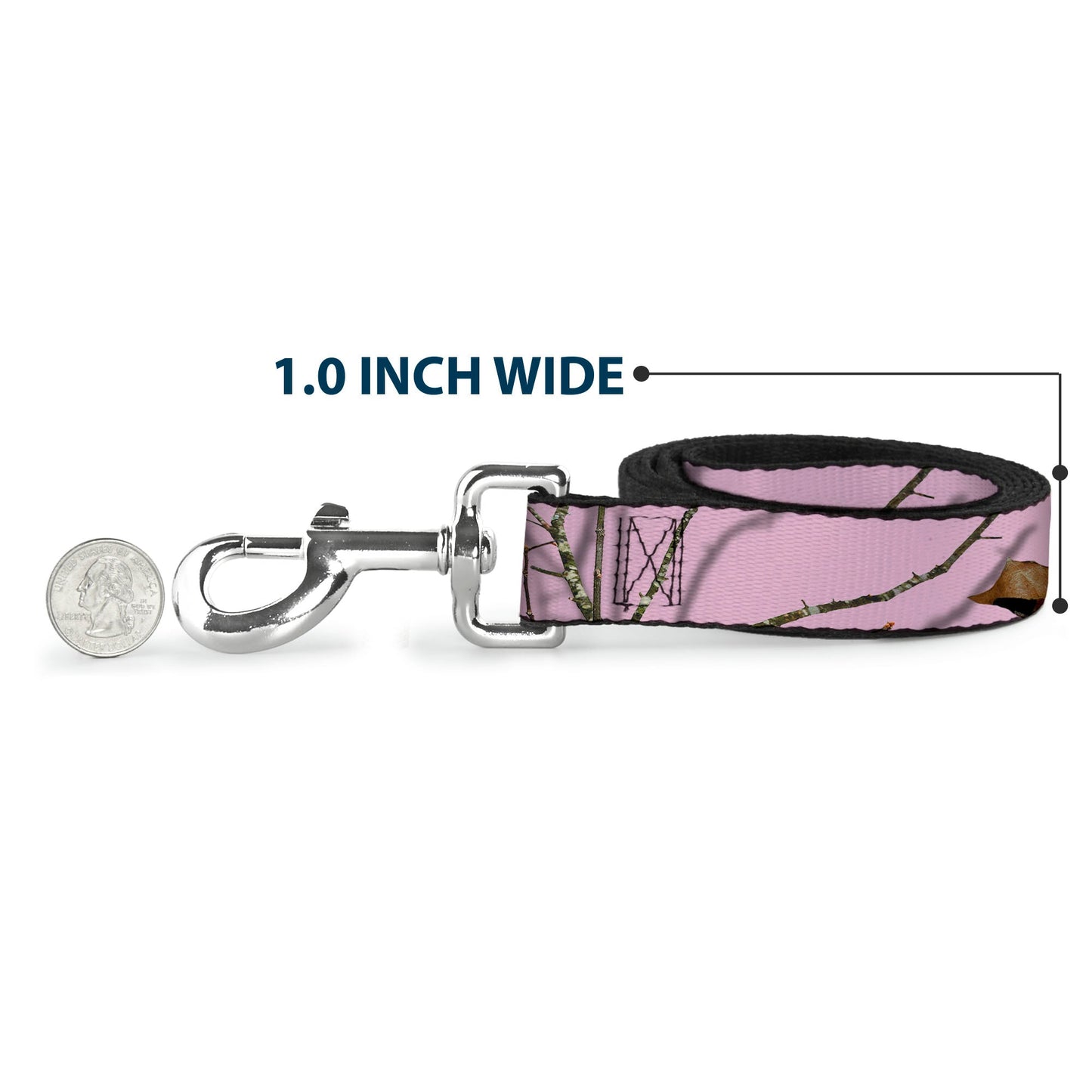 Dog Leash - Mossy Oak Country Roots Camo Baby Pink