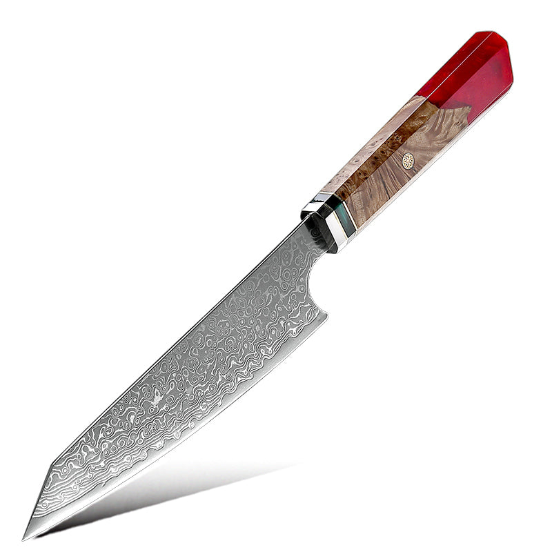 Zenith Chef Knife with Exotic Olive Burl Wood Handle & Sheath