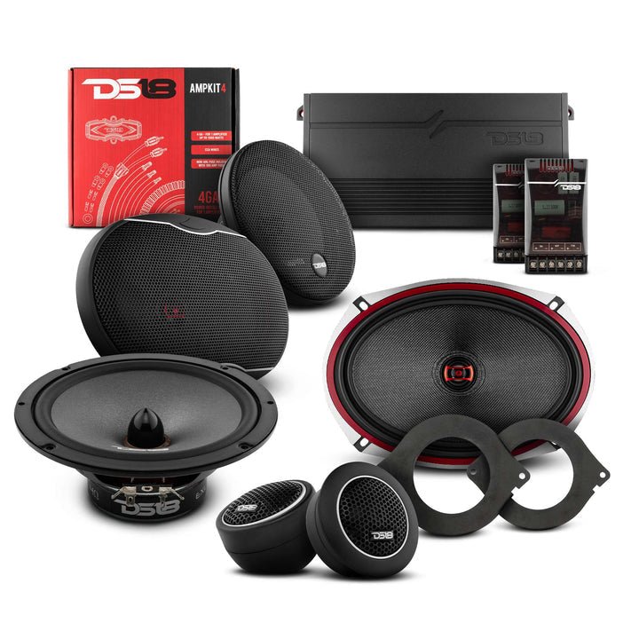 DS18 2012-2021 RAM 3500 Crew and Quad Cab Front and Back Doors Speakers Best Upgrade/Replacement Package 1800 Watts