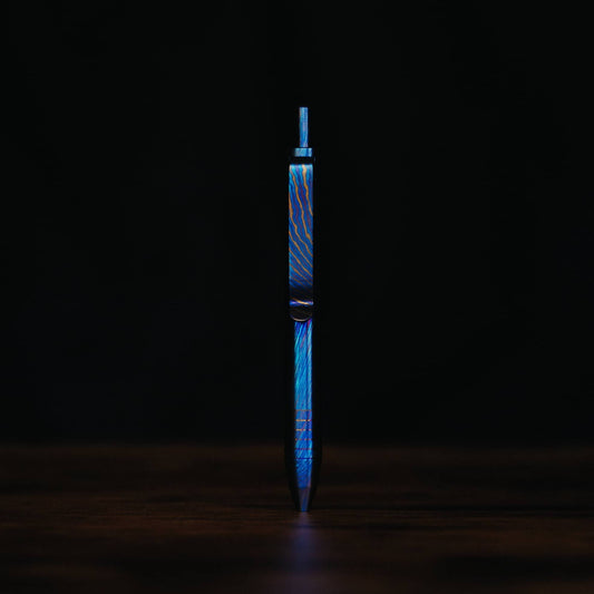 Mini Click - Full Titanium Damascus