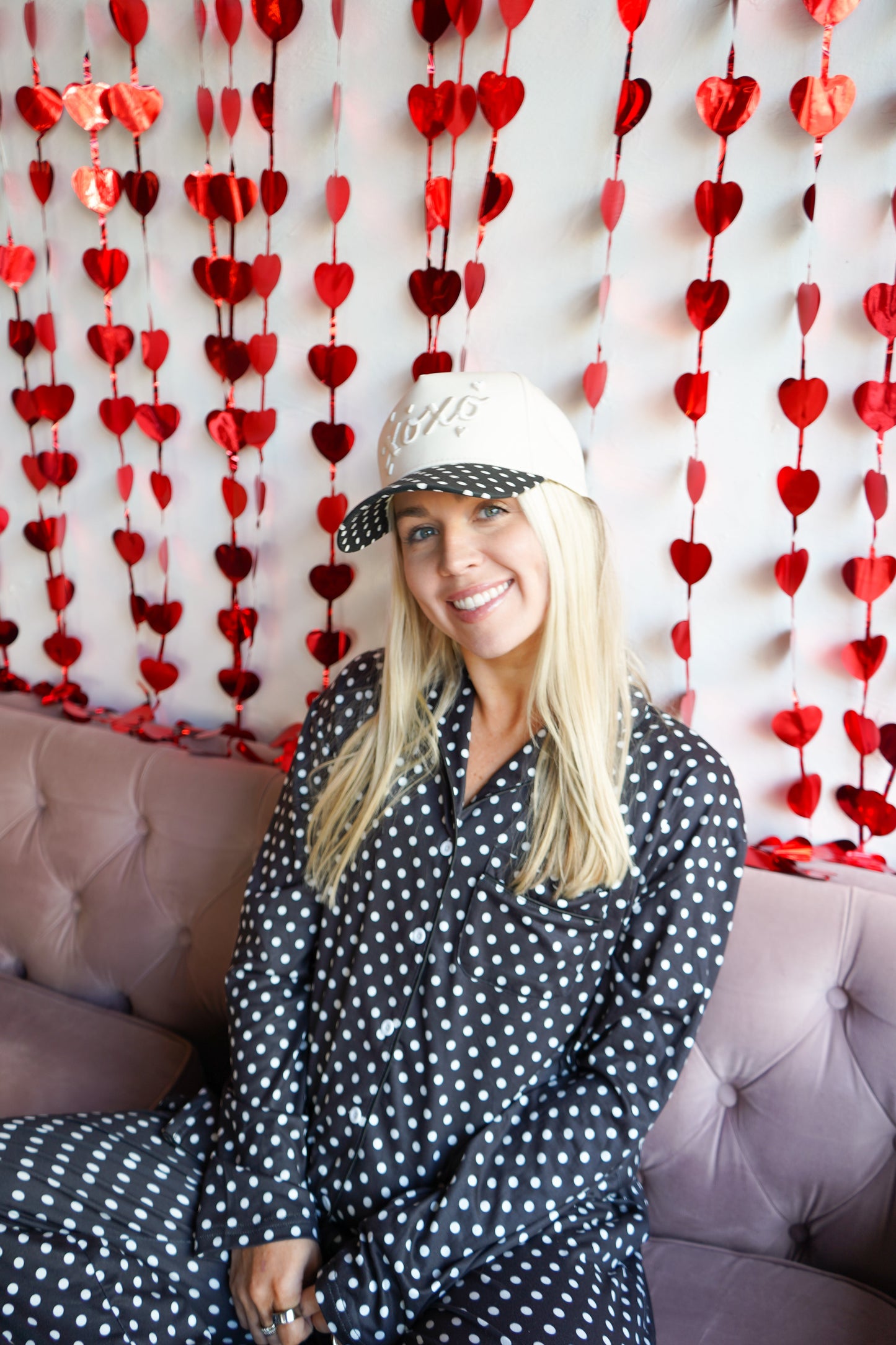 Xoxo - Black Polka Dot Vintage Trucker Hat