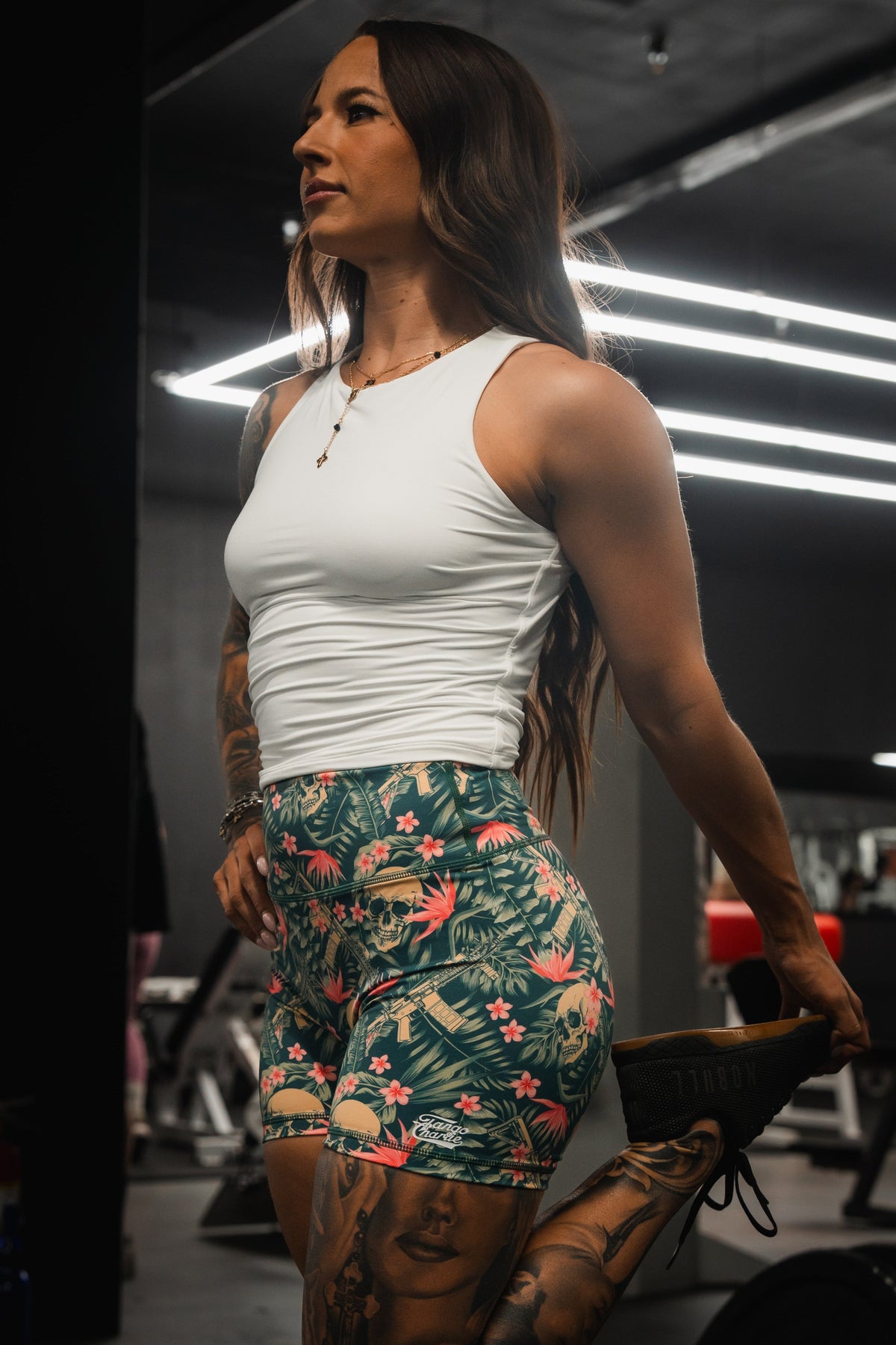 Women's High-Waisted Seamless Front Compression Training Shorts | Aloha AR