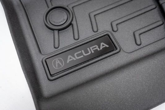 Etched Gloss Black Acura Emblem Inserts for WeatherTech Floor Mats