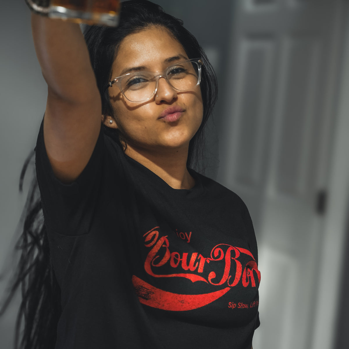 Bourbon "Sip Slow, Lift Heavy" Black - Tee