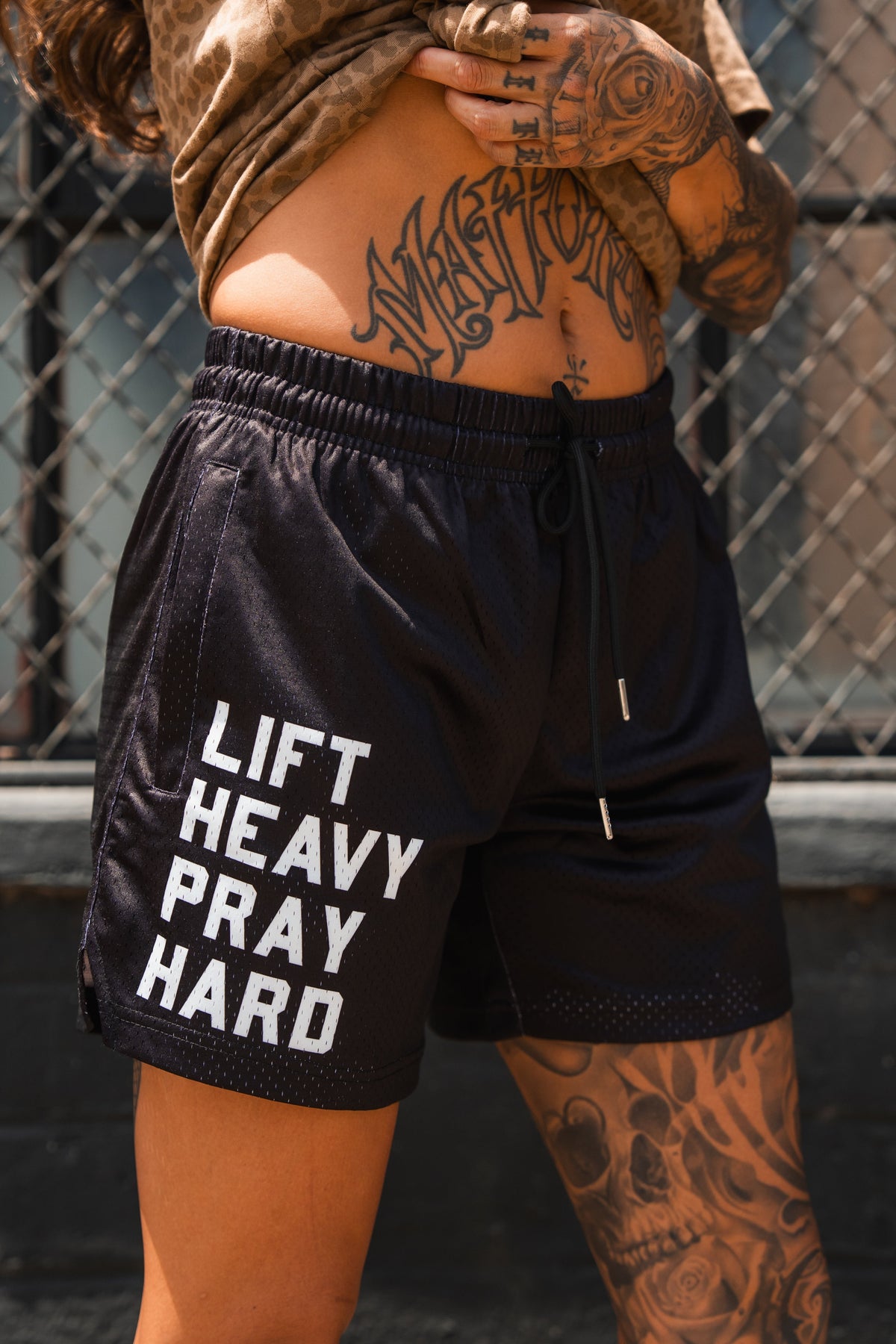 Men's Mesh Lifestyle Shorts | 5.5"- Lift Heavy Pray Hard Black