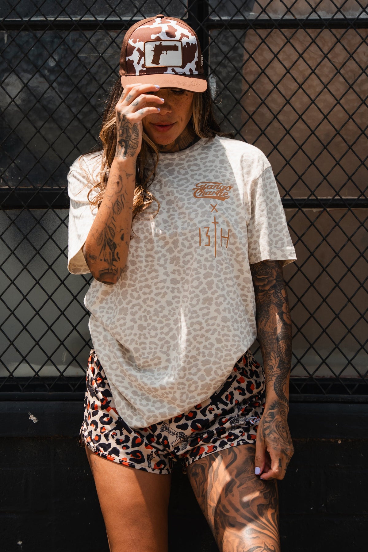Lift Heavy. Pray Hard. Cream Leopard - Tee