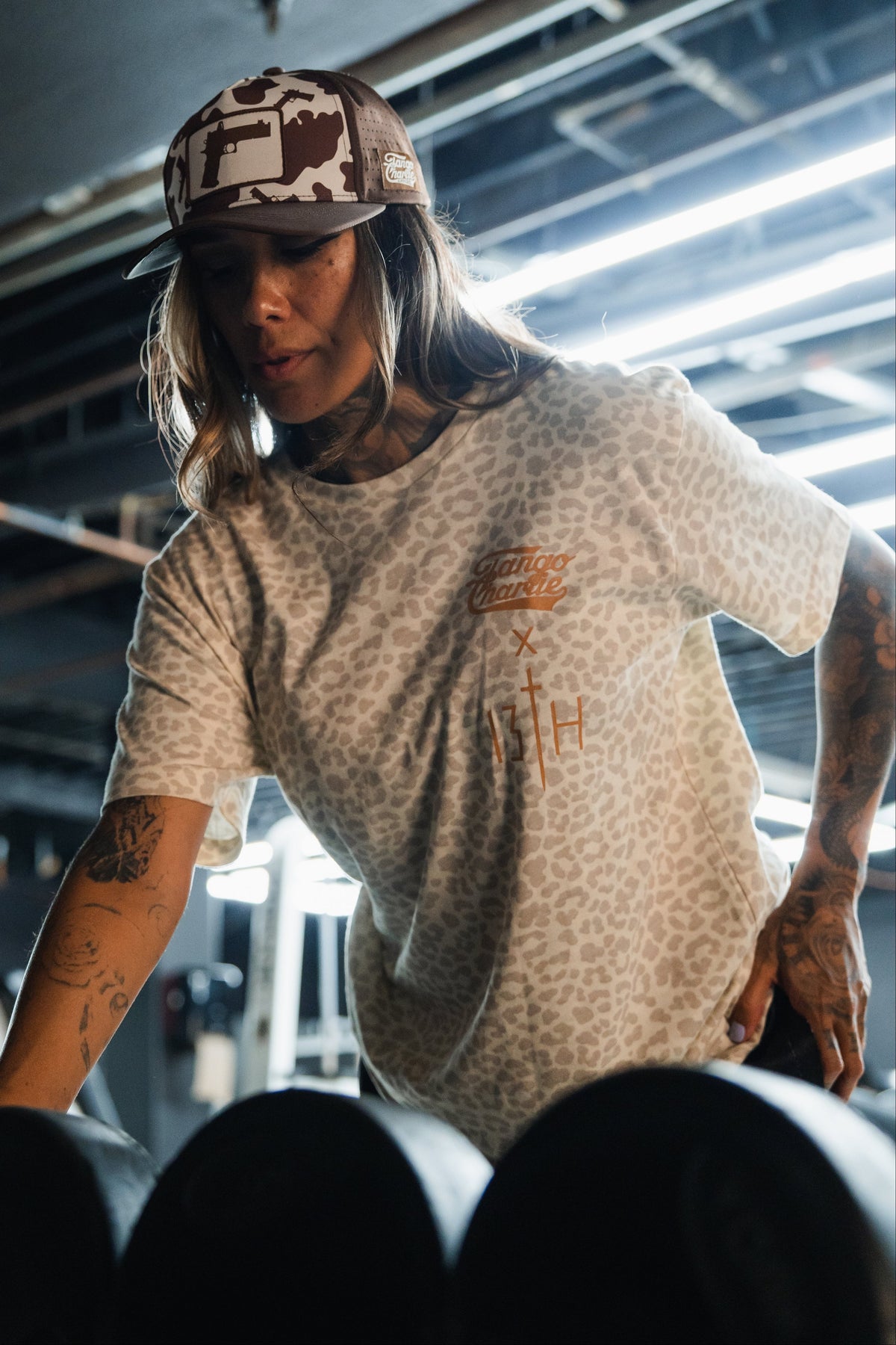 Lift Heavy. Pray Hard. Cream Leopard - Tee