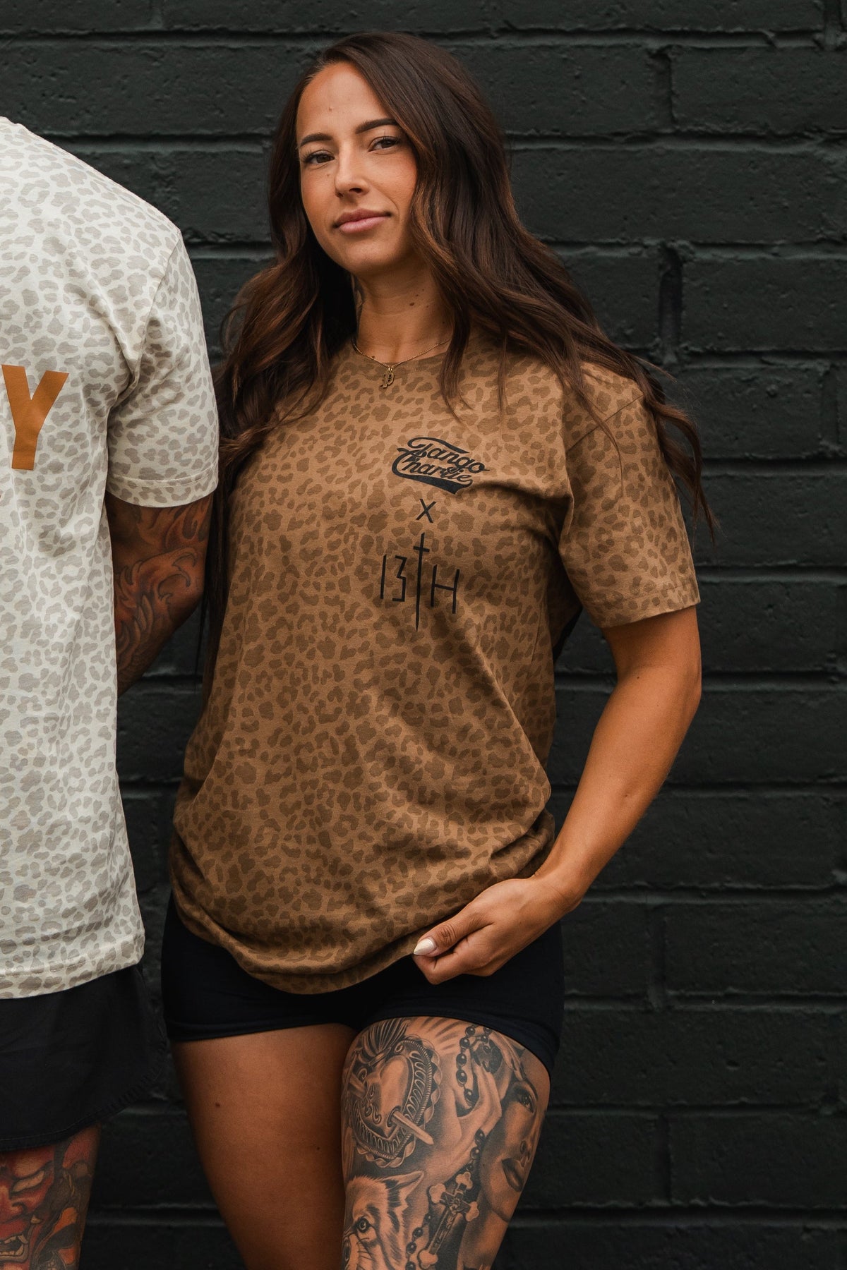 Lift Heavy. Pray Hard. Chestnut Leopard - Tee