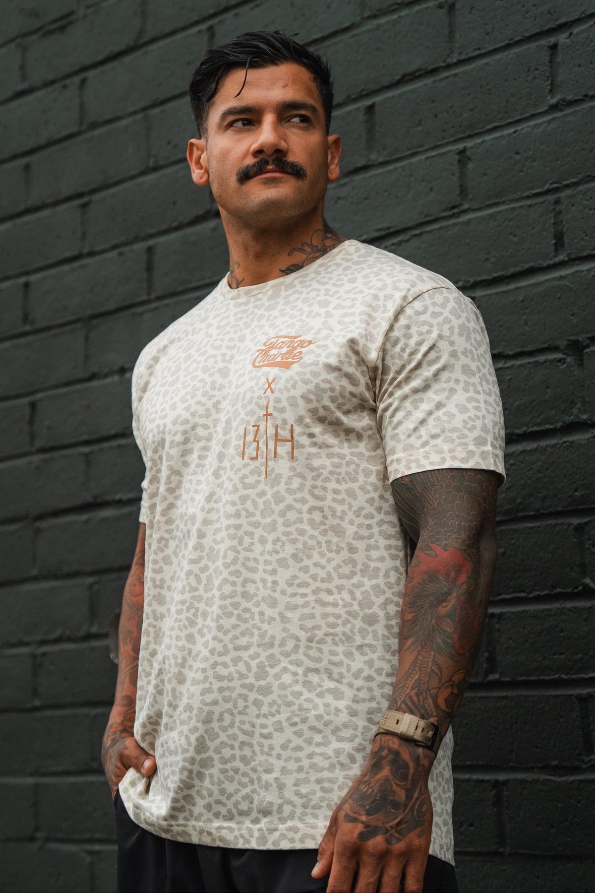 Lift Heavy. Pray Hard. Cream Leopard - Tee