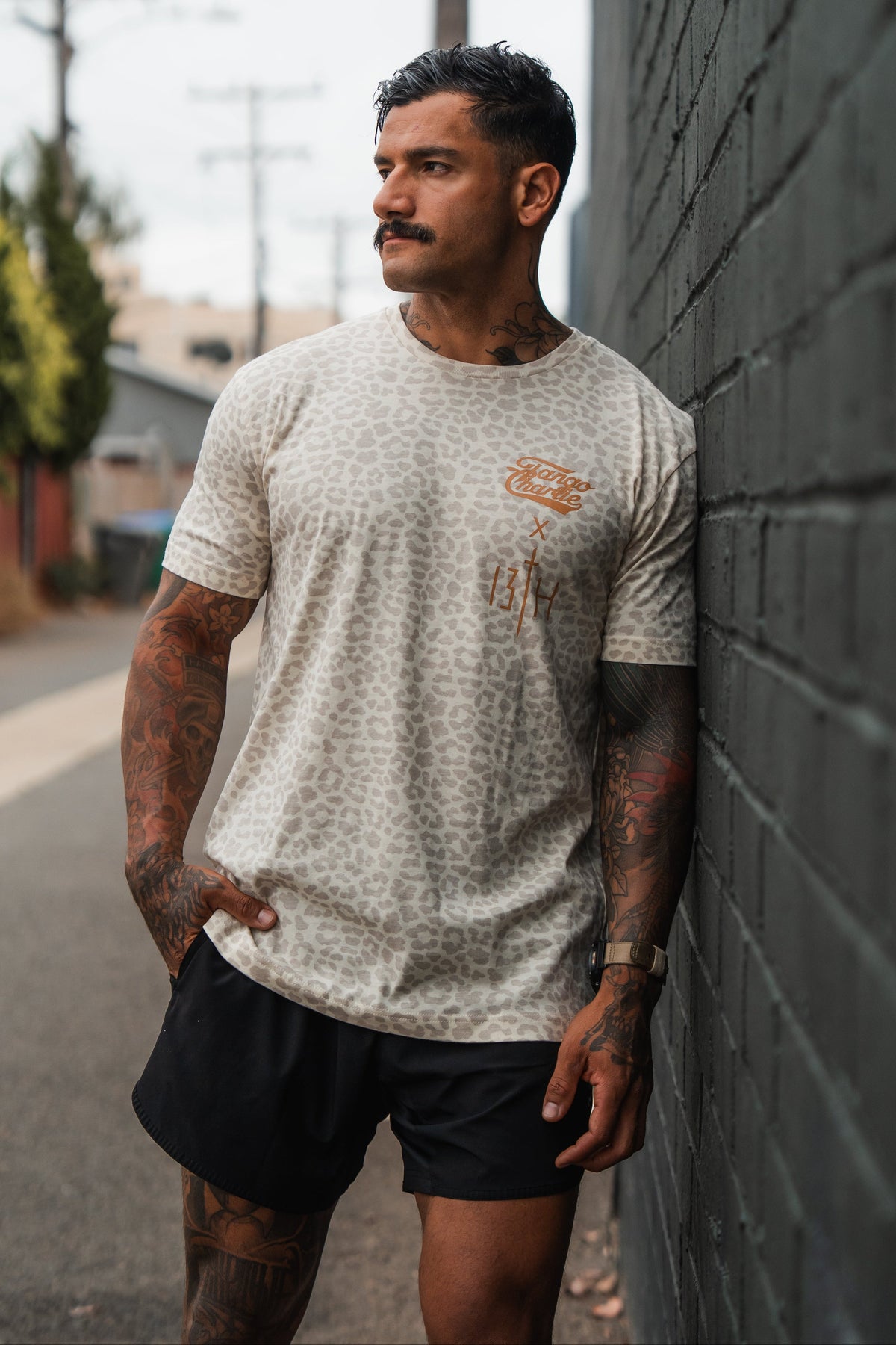 Lift Heavy. Pray Hard. Cream Leopard - Tee