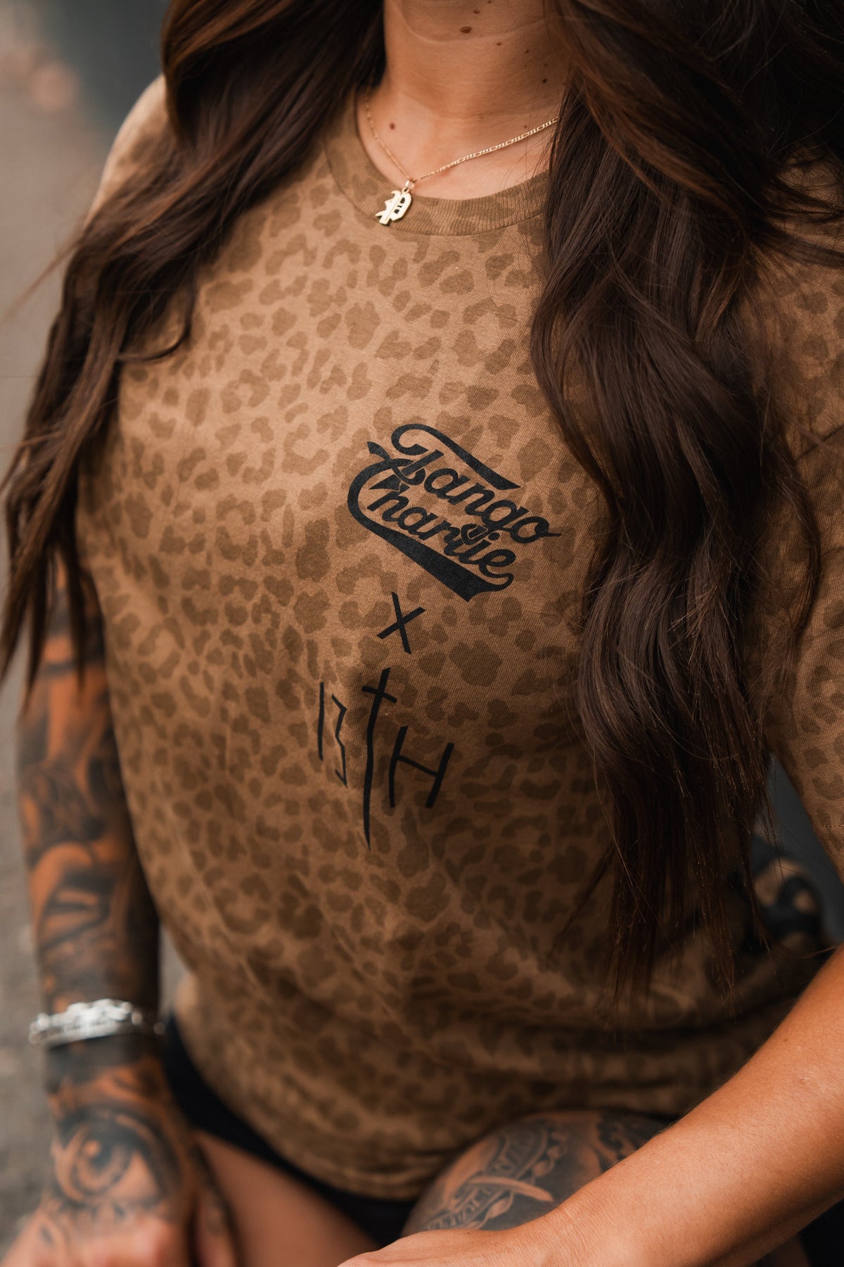 Lift Heavy. Pray Hard. Chestnut Leopard - Tee
