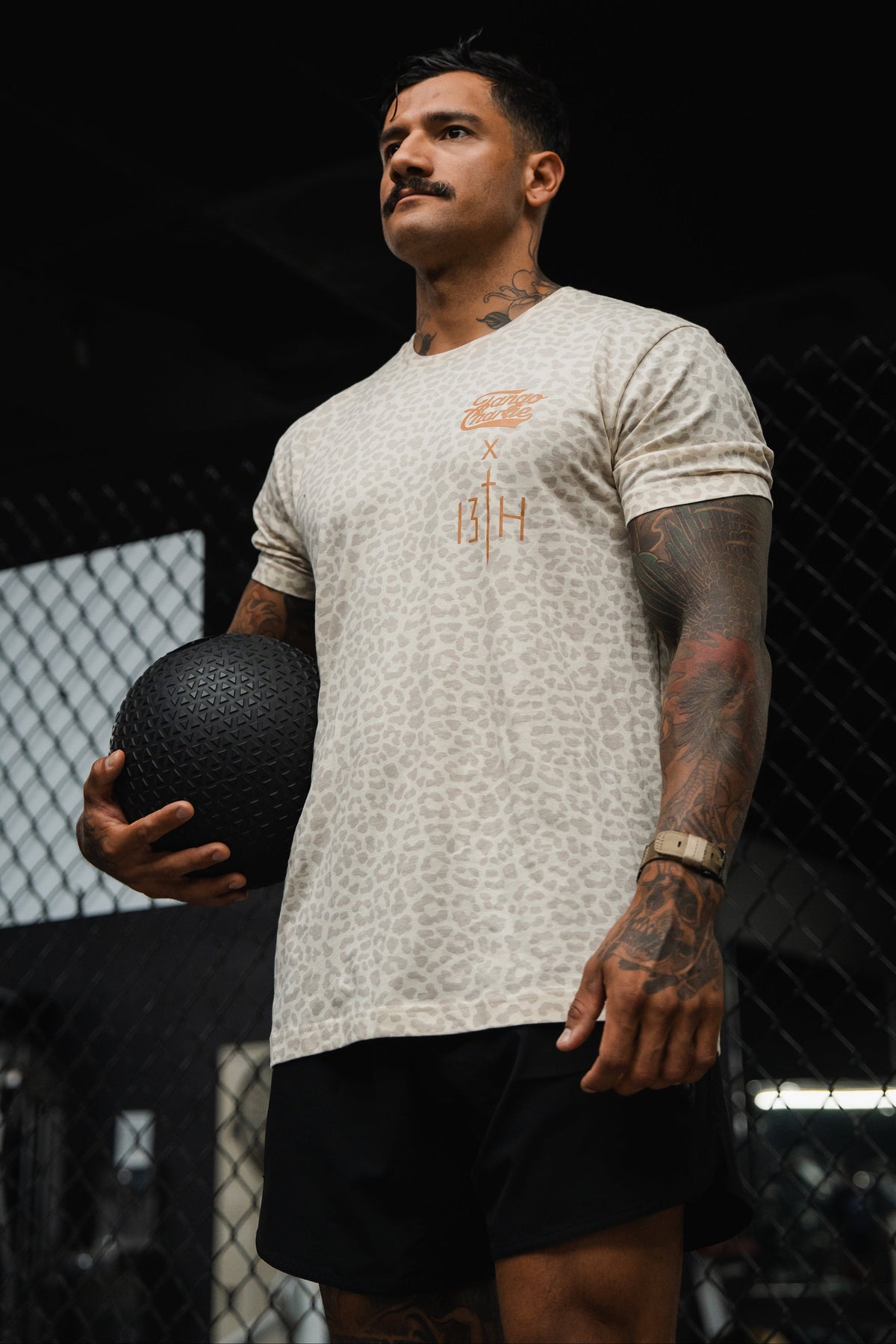 Lift Heavy. Pray Hard. Cream Leopard - Tee