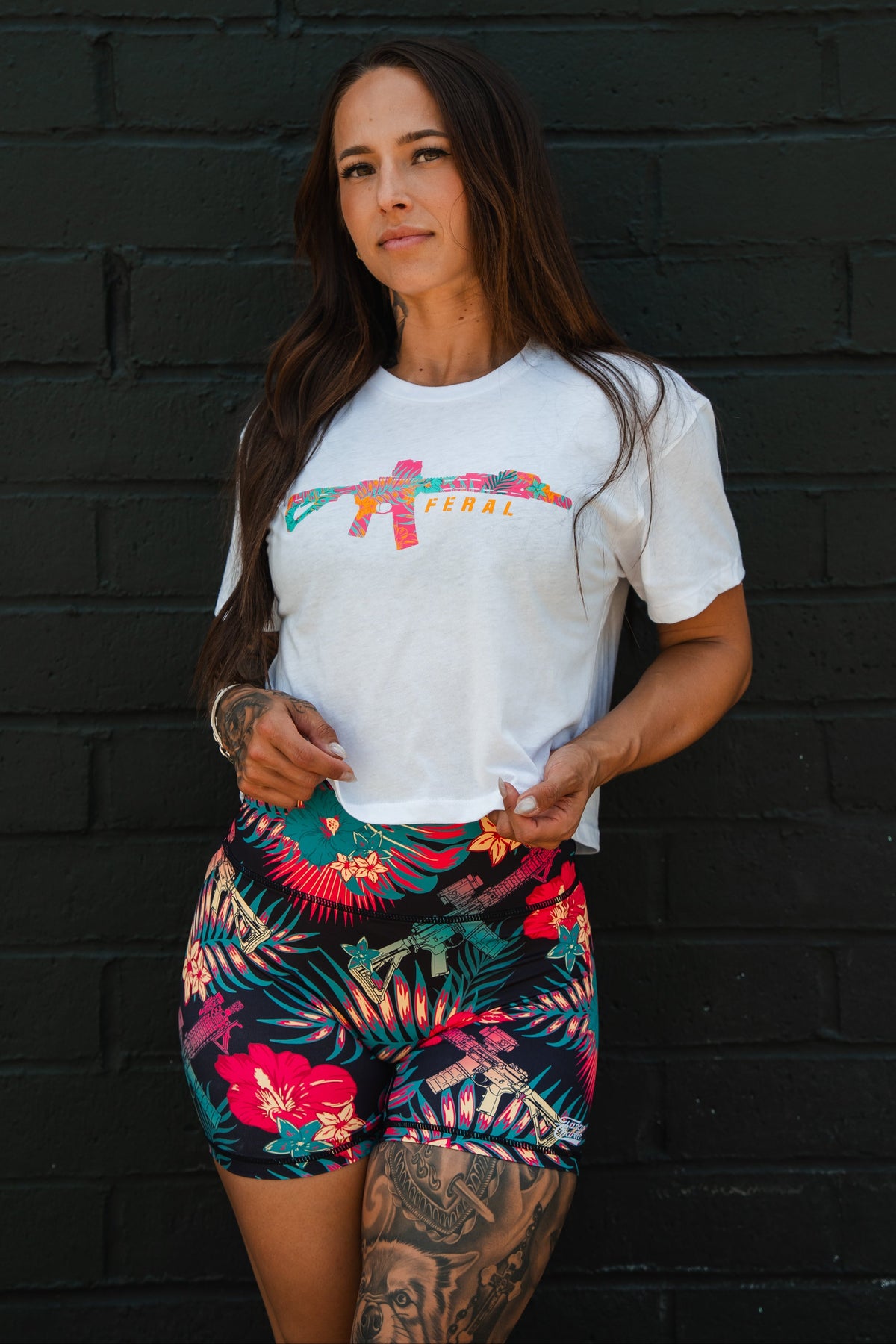 Feral - Women's White Crop Tee
