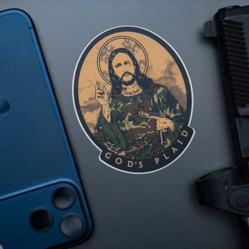 God's Plaid Sticker