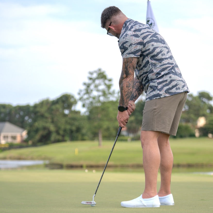 Tiger Stripe Green Button-up