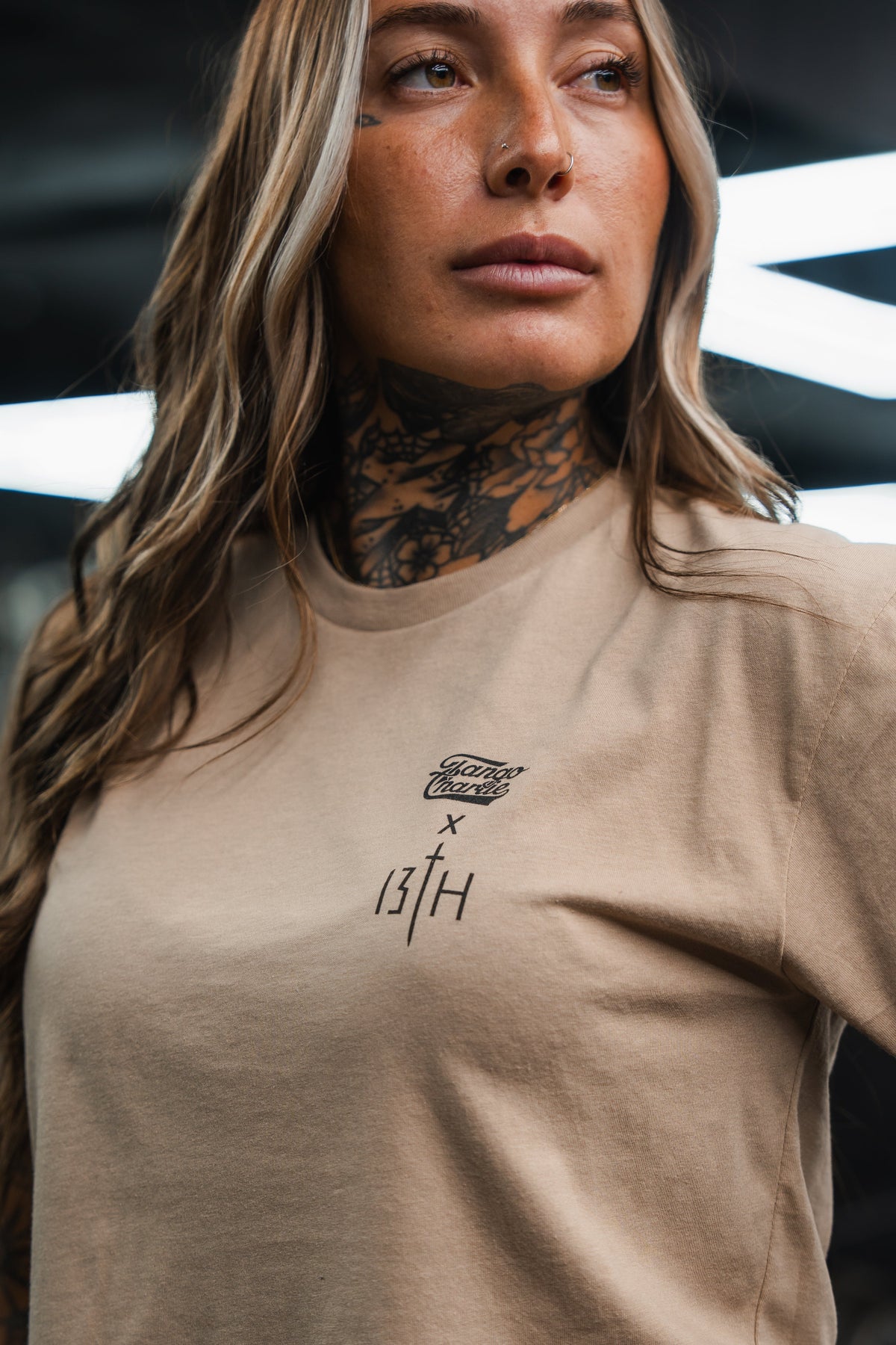 Lift Heavy. Pray Hard. - Sand Women's Crop Tee