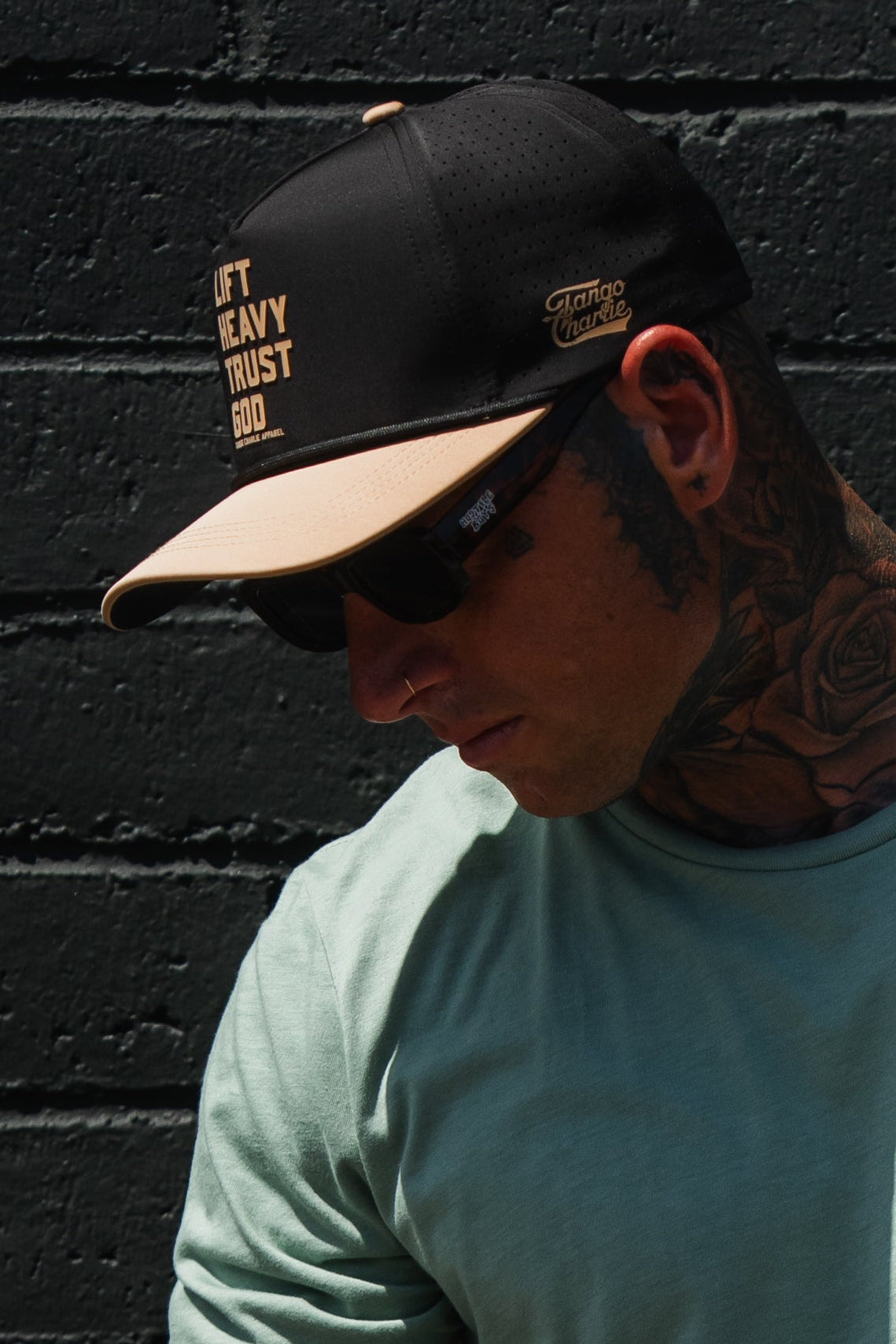 Lift Heavy. Trust God. Hydro - Black Snapback Hat