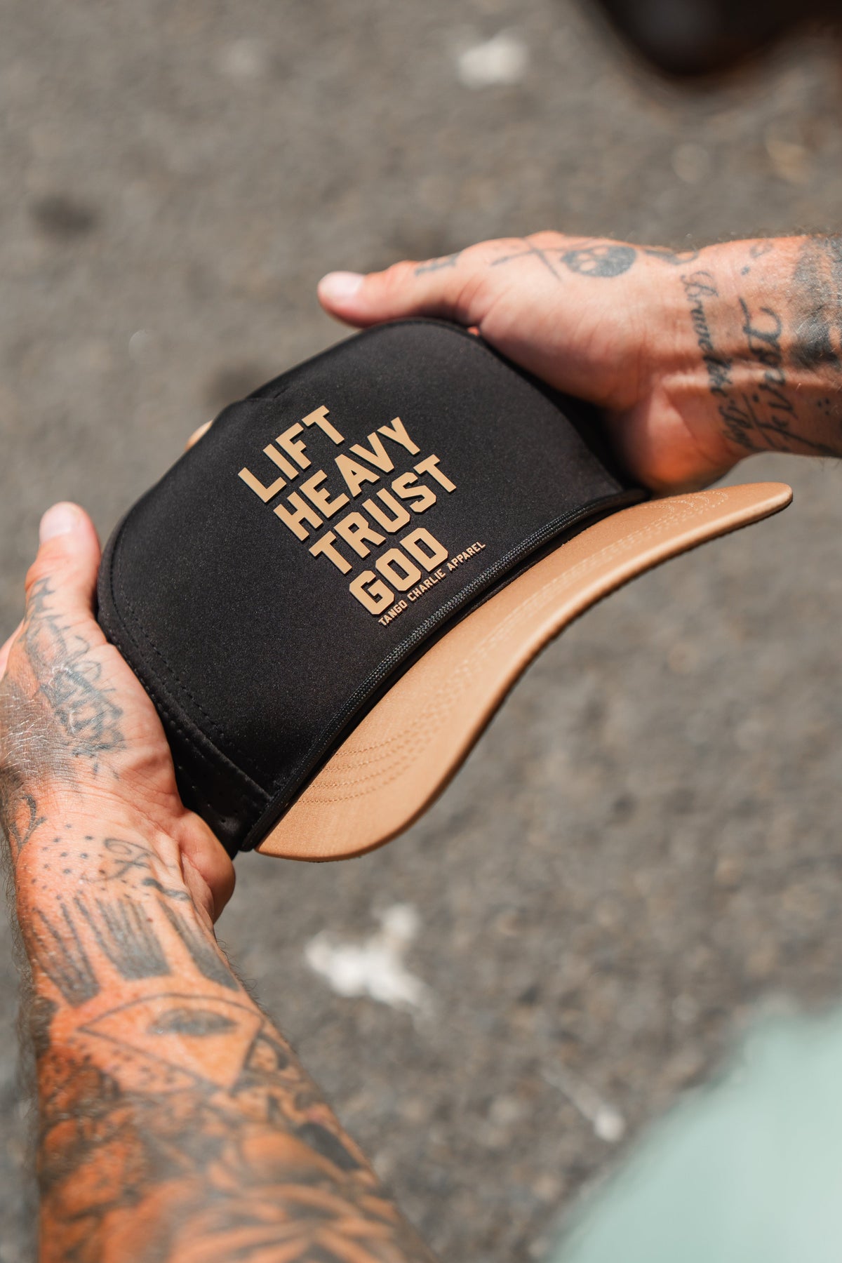 Lift Heavy. Trust God. Hydro - Black Snapback Hat