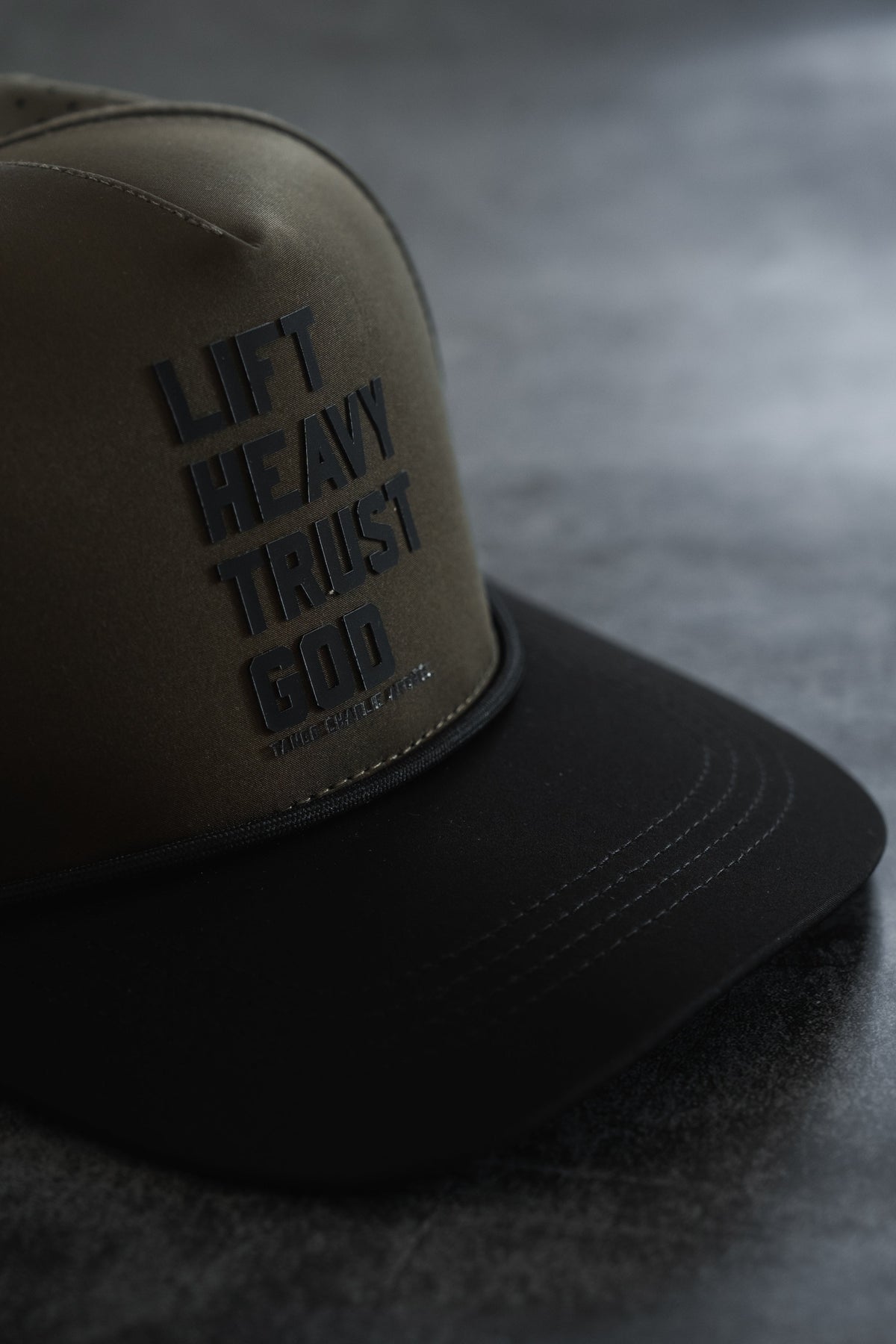 Lift Heavy. Trust God. Hydro - OD Green Snapback Hat