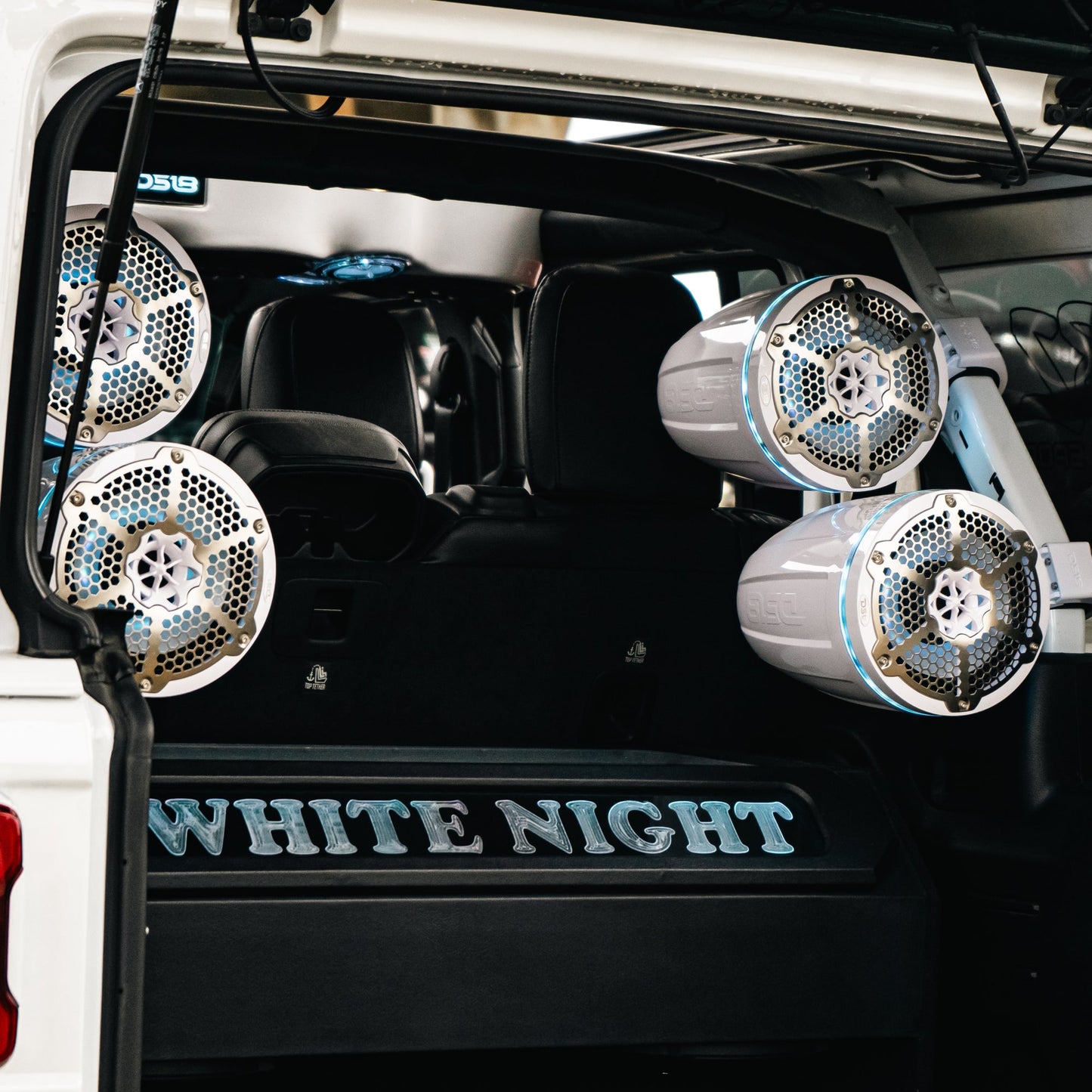 NXL 6.5" Marine and Powersports Towers LED RGB Lights 100 Watts Rms - Black Carbon Fiber