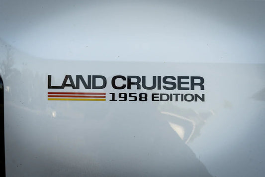 1958 Press Release Style Rear Fender Vinyl Decal Kit (Pair) - 2024+ Land Cruiser 1958